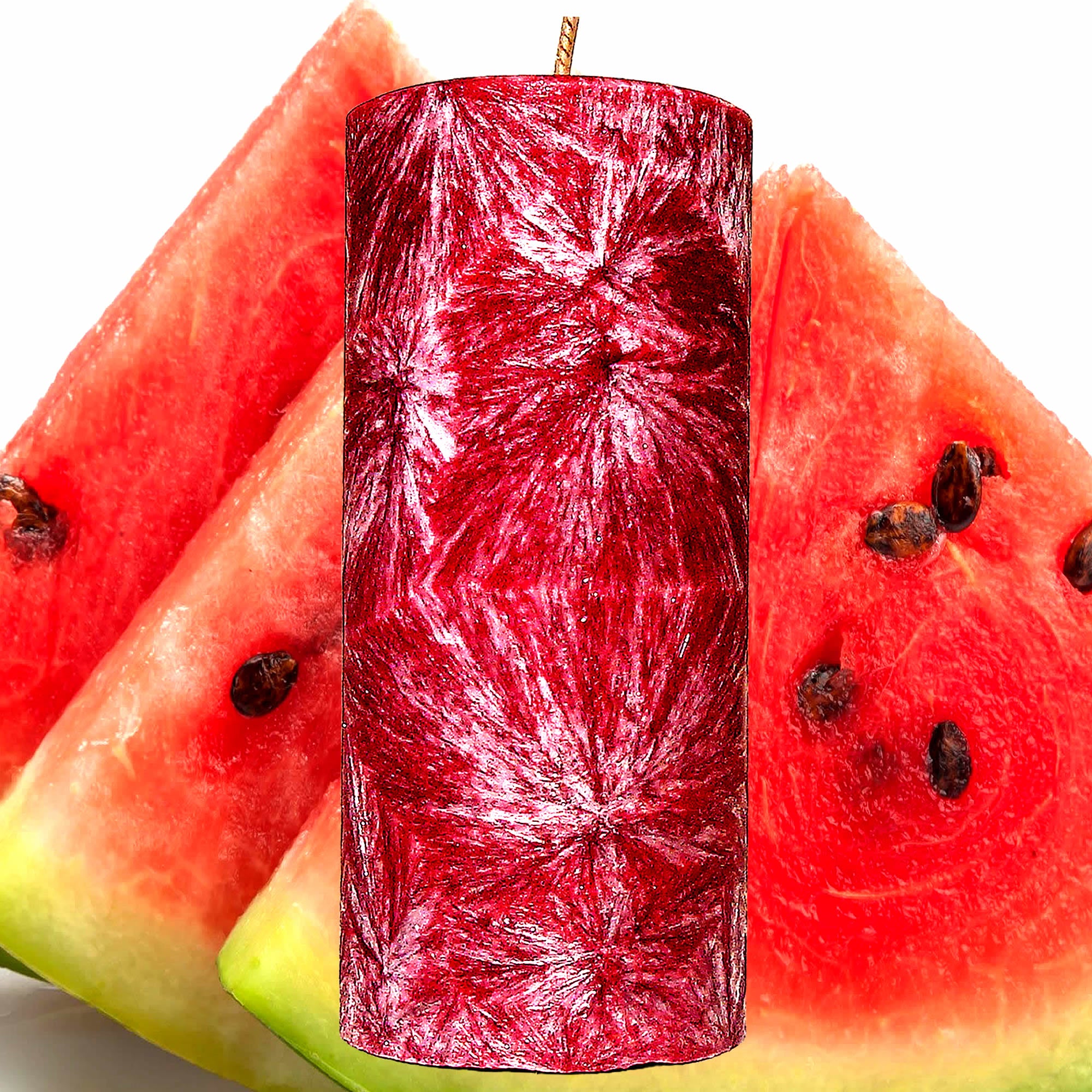 Juicy Watermelon Pillar Candle – Plant-Based, Eco-Friendly, Vegan, Cruelty Free