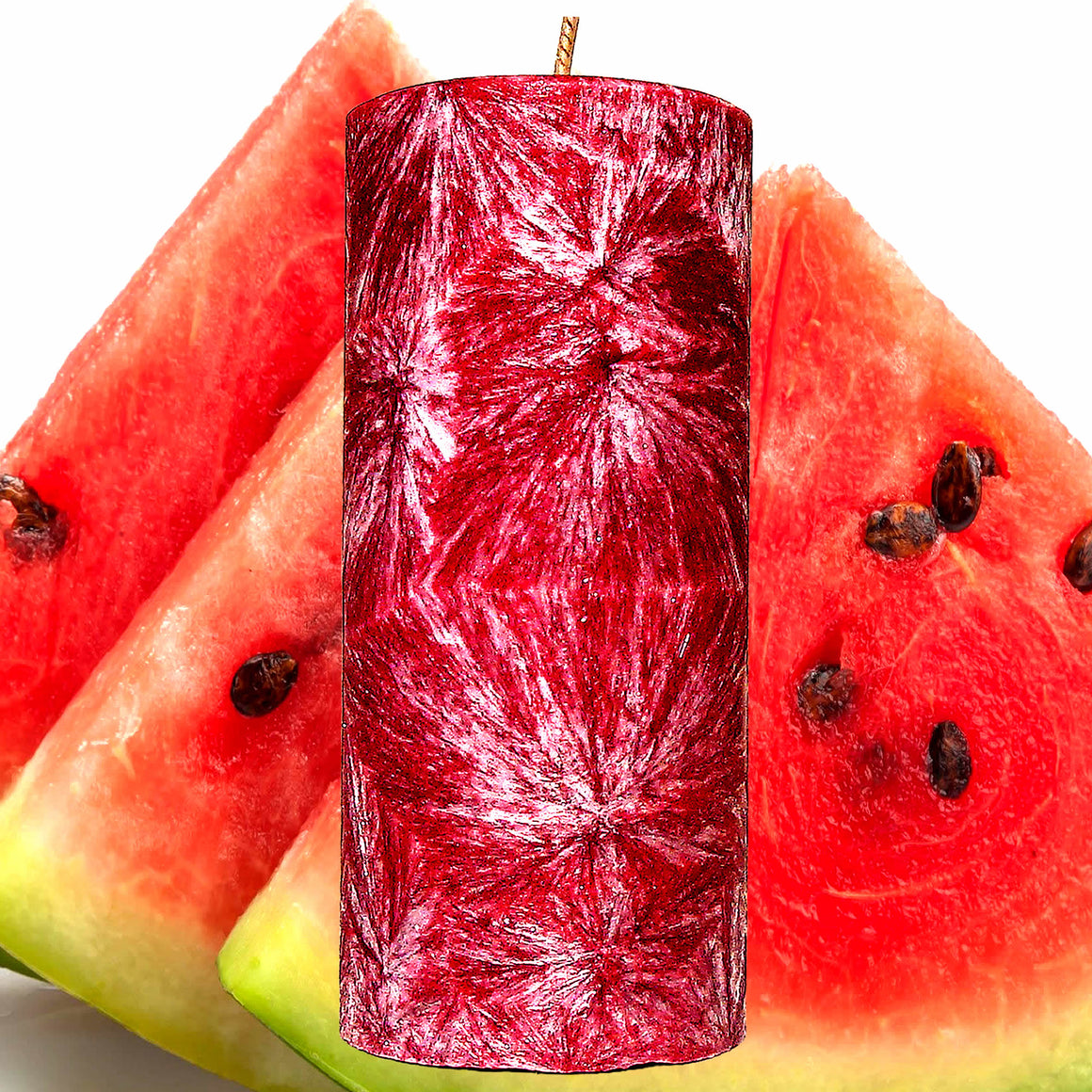 Juicy Watermelon Pillar Candle – Plant-Based, Eco-Friendly, Vegan, Cruelty Free