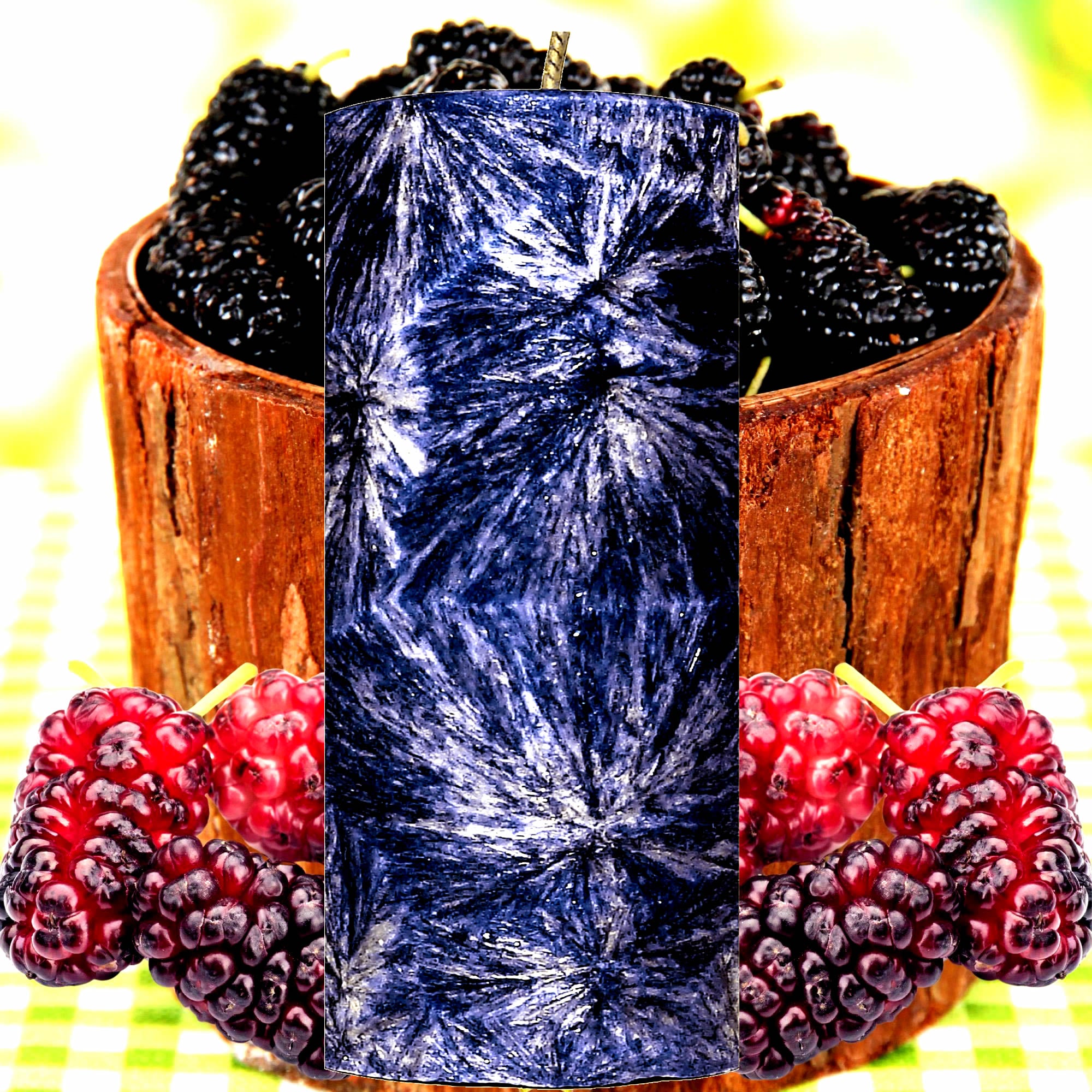 Juicy Mulberries Pillar Candle – Plant-Based, Eco-Friendly, Vegan, Cruelty Free