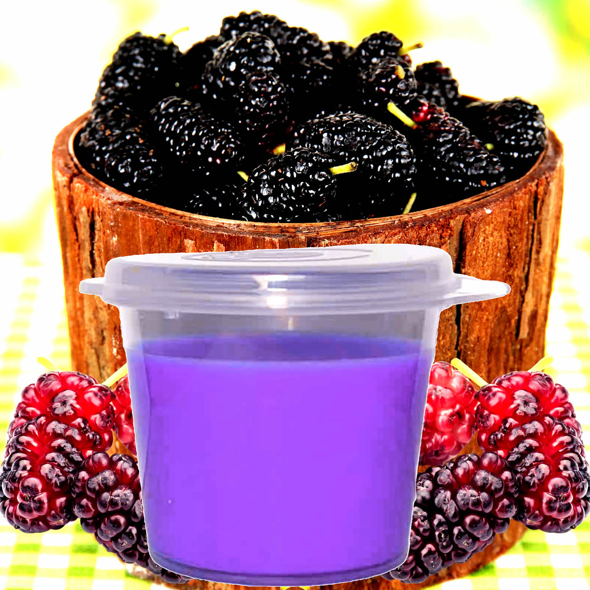 Juicy Mulberries Soy Candle Melt Shot Pots – Plant-Based, Vegan, Cruelty-Free, Hand-Poured
