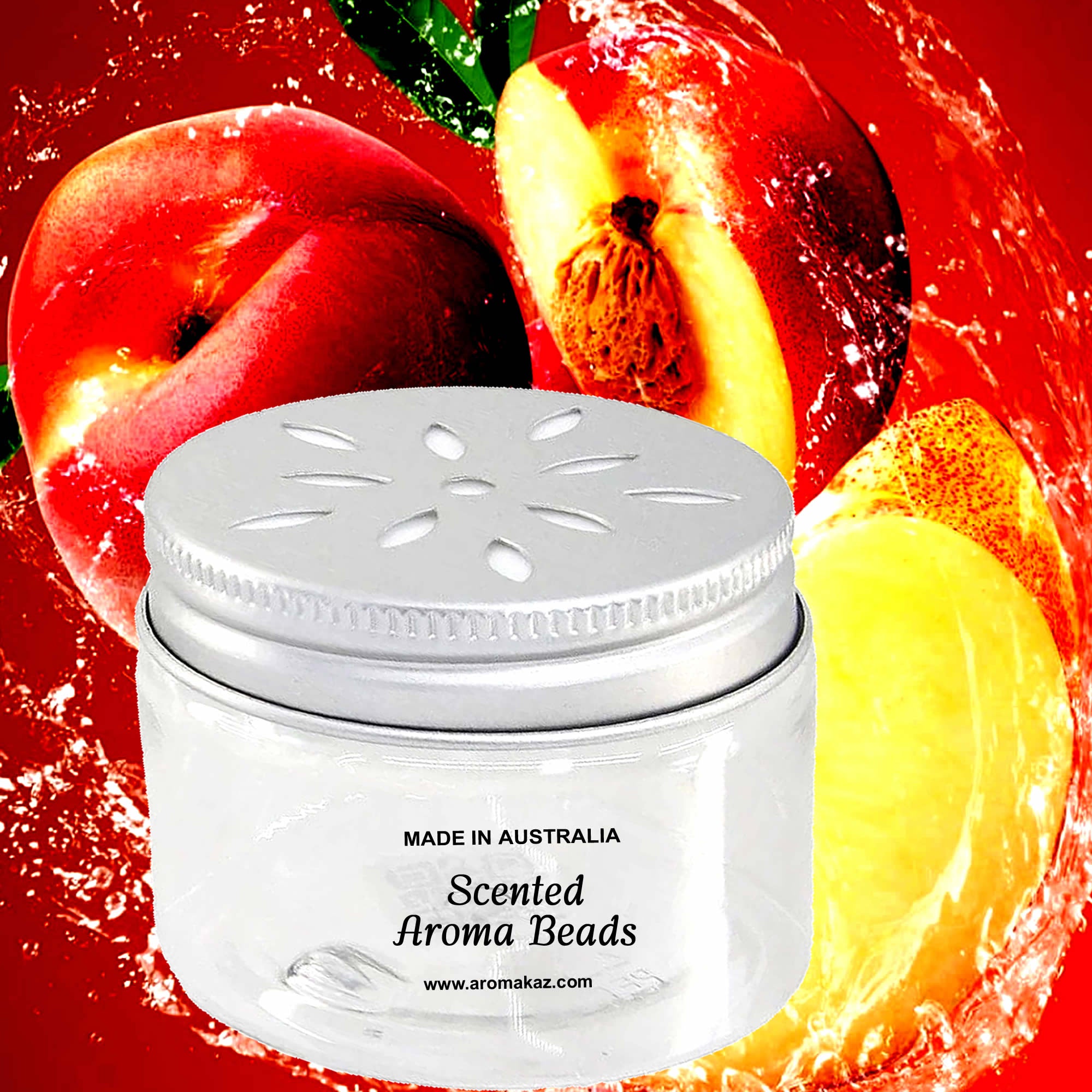 Juicy Peaches Air Freshener Aroma Beads - Room, Car, Pantry, Pet Areas, Linen