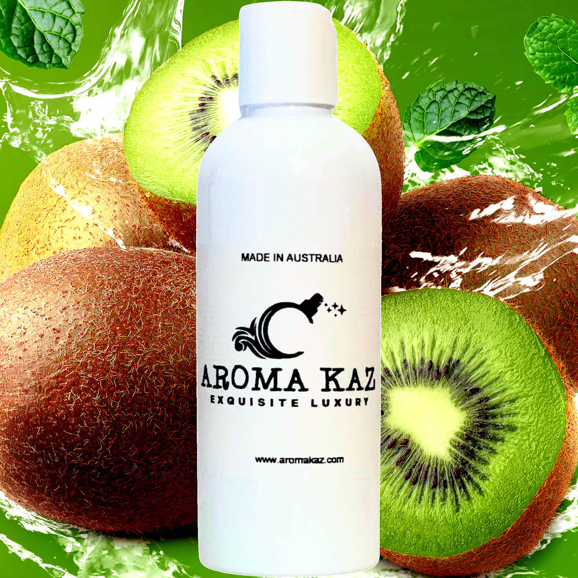Kiwi Fruit Body Massage Oil – vegan, cruelty-free, plant-based hydrating oil with fresh kiwi fruit notes, handmade in Australia.