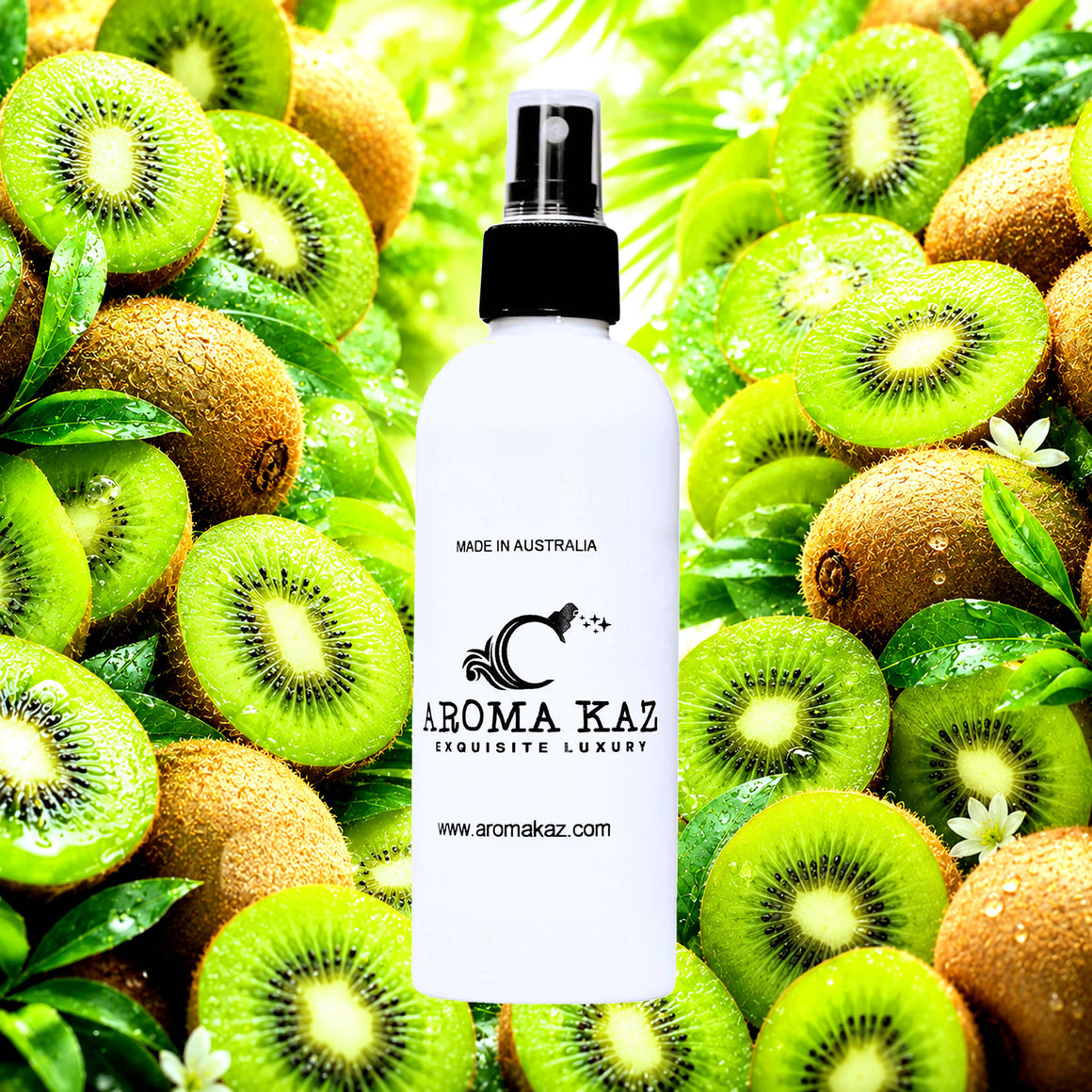 Kiwi Fruit Room Linen Car Air Freshener Spray Deodoriser eco-friendly vegan, cruelty-free body fragrance featuring fresh kiwi fruit notes, made in Australia.