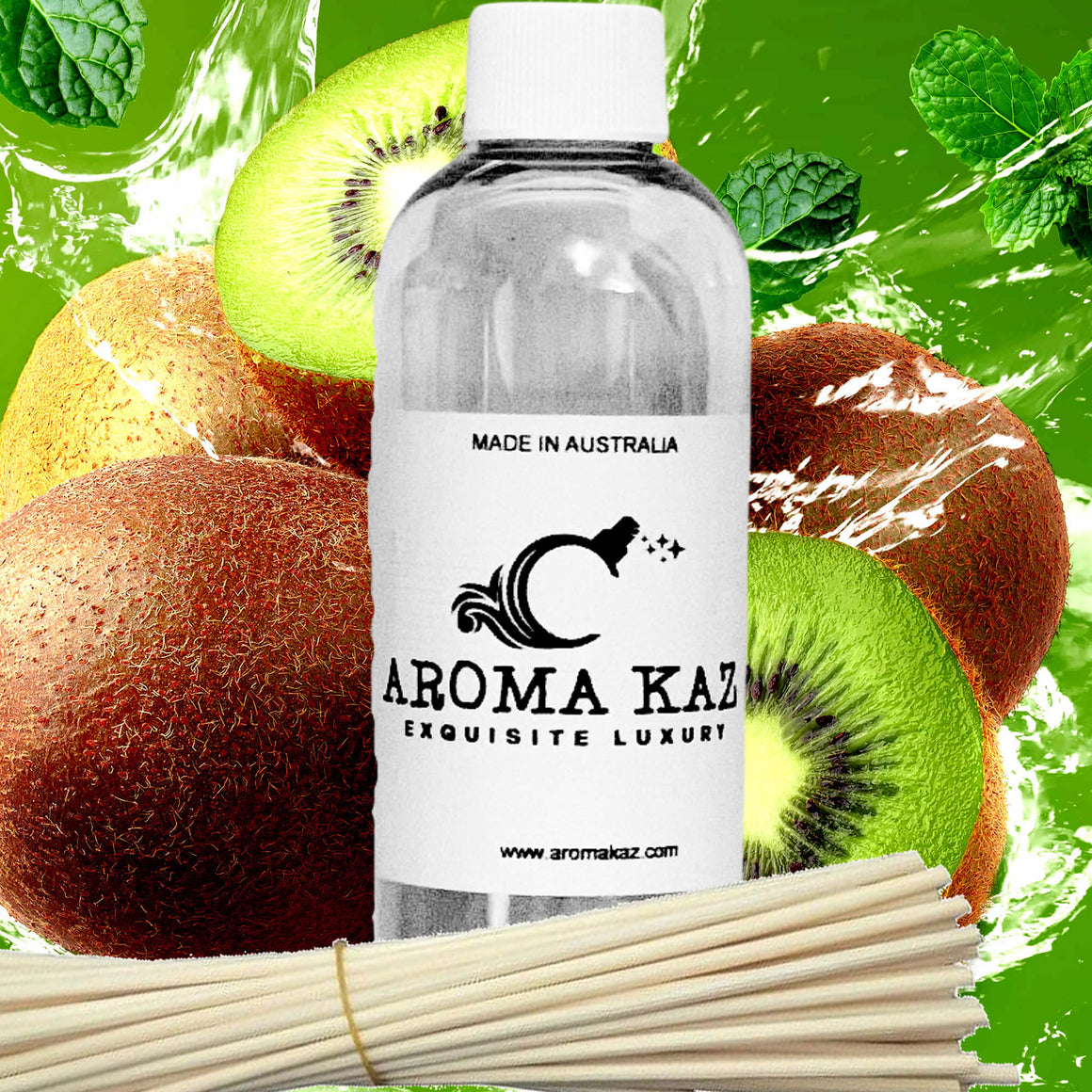 Kiwi Fruit Diffuser Fragrance Oil with Reeds – Vegan Cruelty-Free Home Aroma