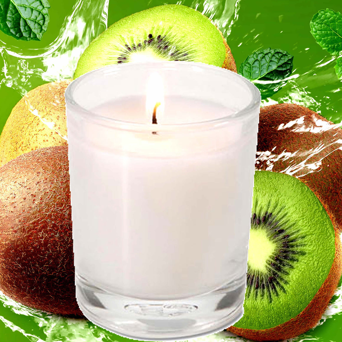 Kiwi Fruit Eco Soy Votive Candles – Clean Burn, Plant-Based, Vegan & Pet Safe