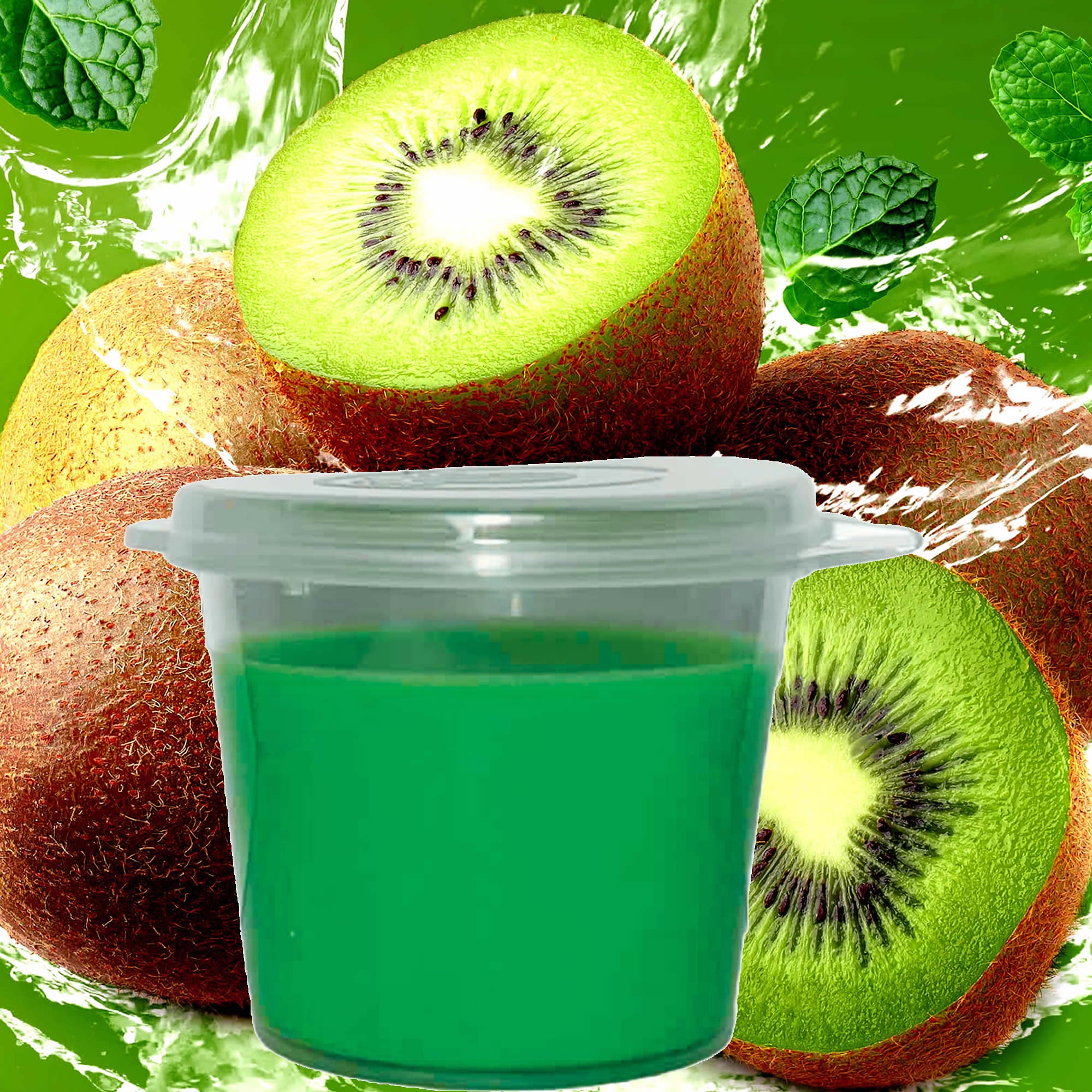 Kiwi Fruit Soy Candle Melt Shot Pots – Plant-Based, Vegan, Cruelty-Free, Hand-Poured