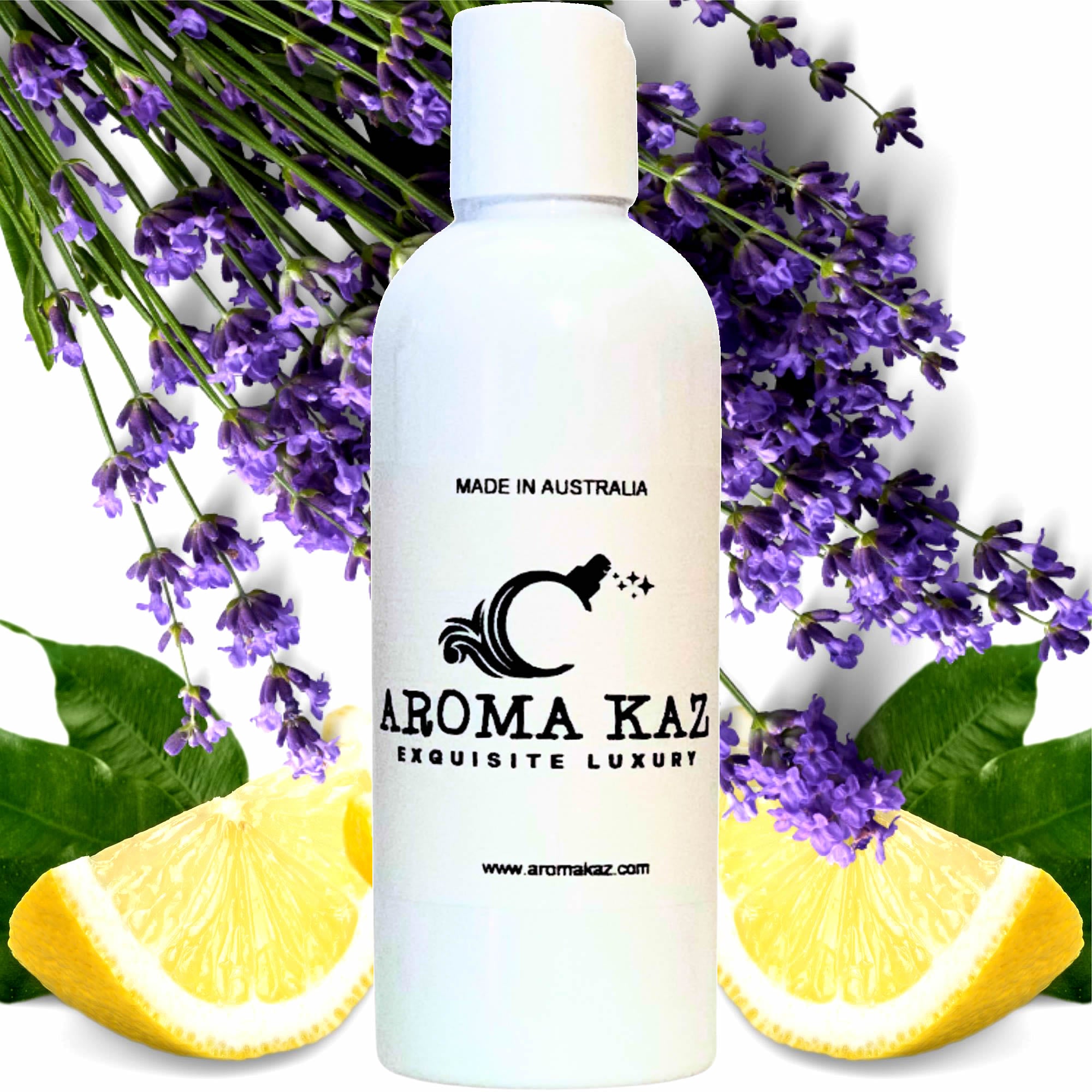Lavender & Lemon Body Massage Oil – vegan, cruelty-free, plant-based hydrating oil with soothing lavender and fresh lemon zest, handmade in Australia.