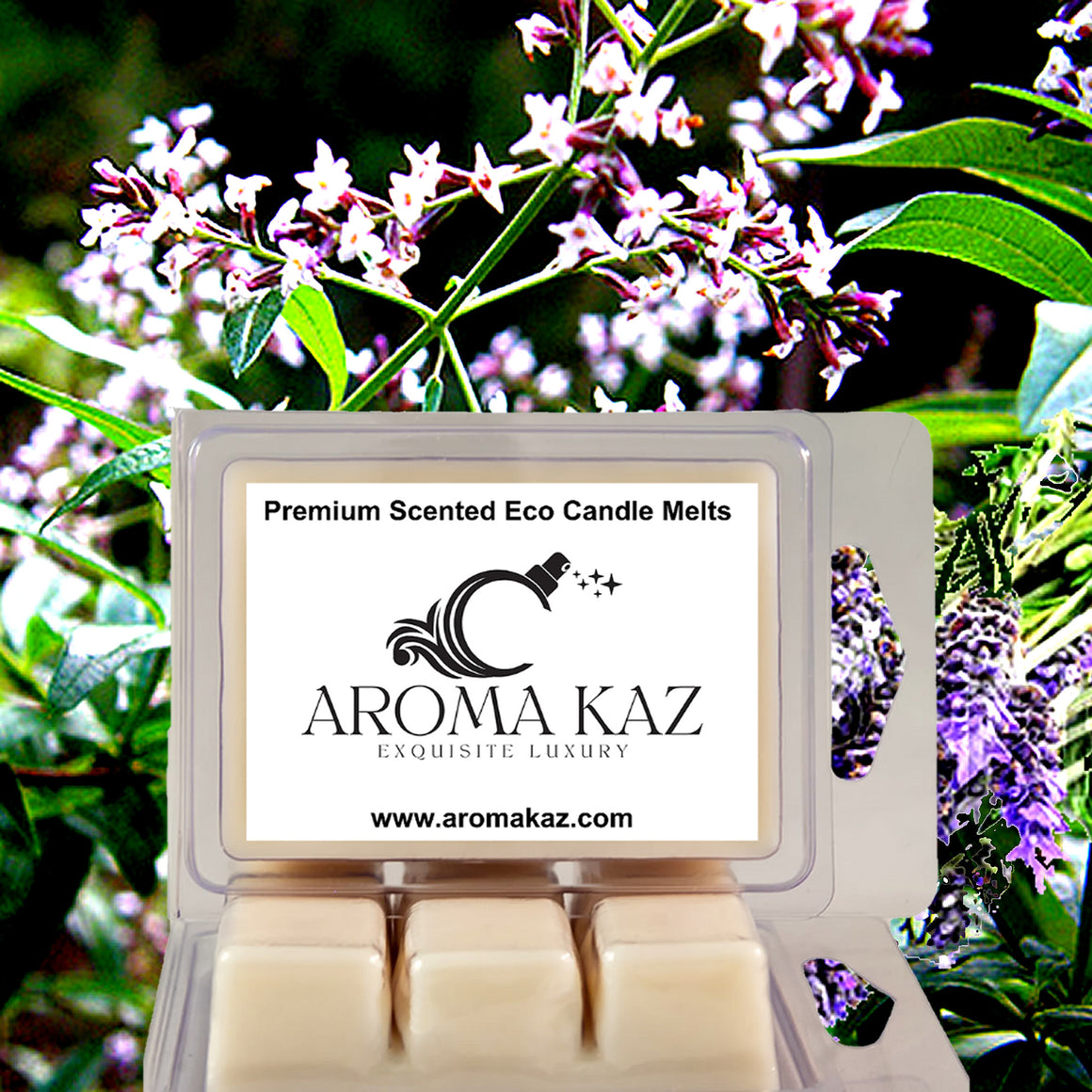 Lavender & Lemon Verbena eco soy wax melts – vegan, cruelty-free featuring fresh floral lavender and citrus floral lemon verbena, handmade in Australia.