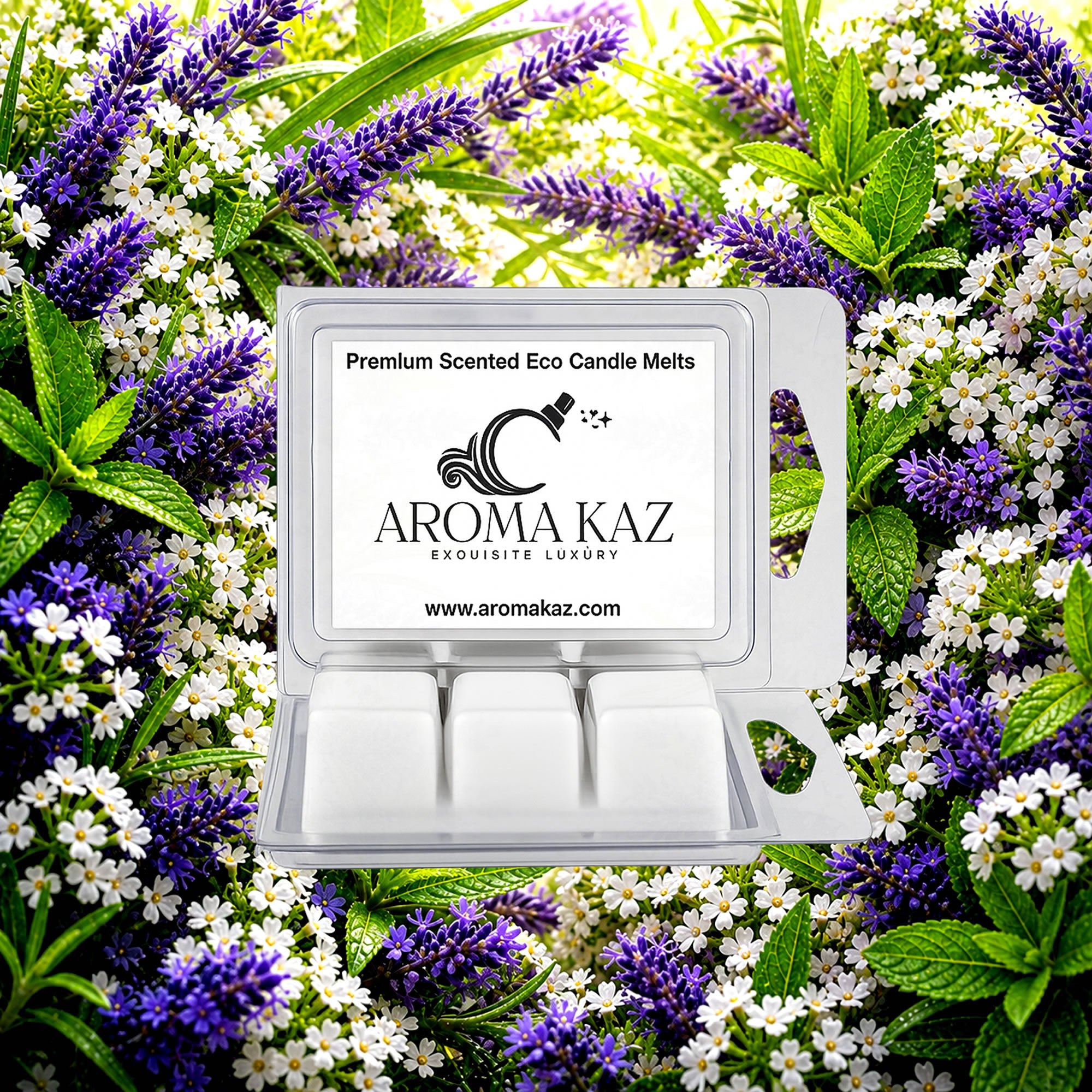 Lavender & Lemon Verbena soy wax melts featuring fresh floral lavender and citrus floral lemon verbena.  Vegan handcrafted wax melts made in Australia for electric or tea-light wax warmers.