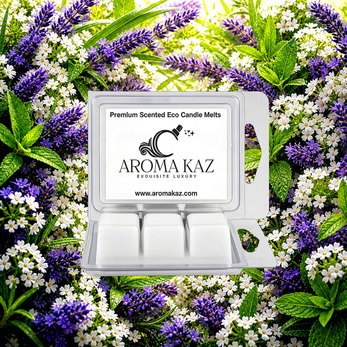 Lavender & Lemon Verbena soy wax melts featuring fresh floral lavender and citrus floral lemon verbena.  Vegan handcrafted wax melts made in Australia for electric or tea-light wax warmers.