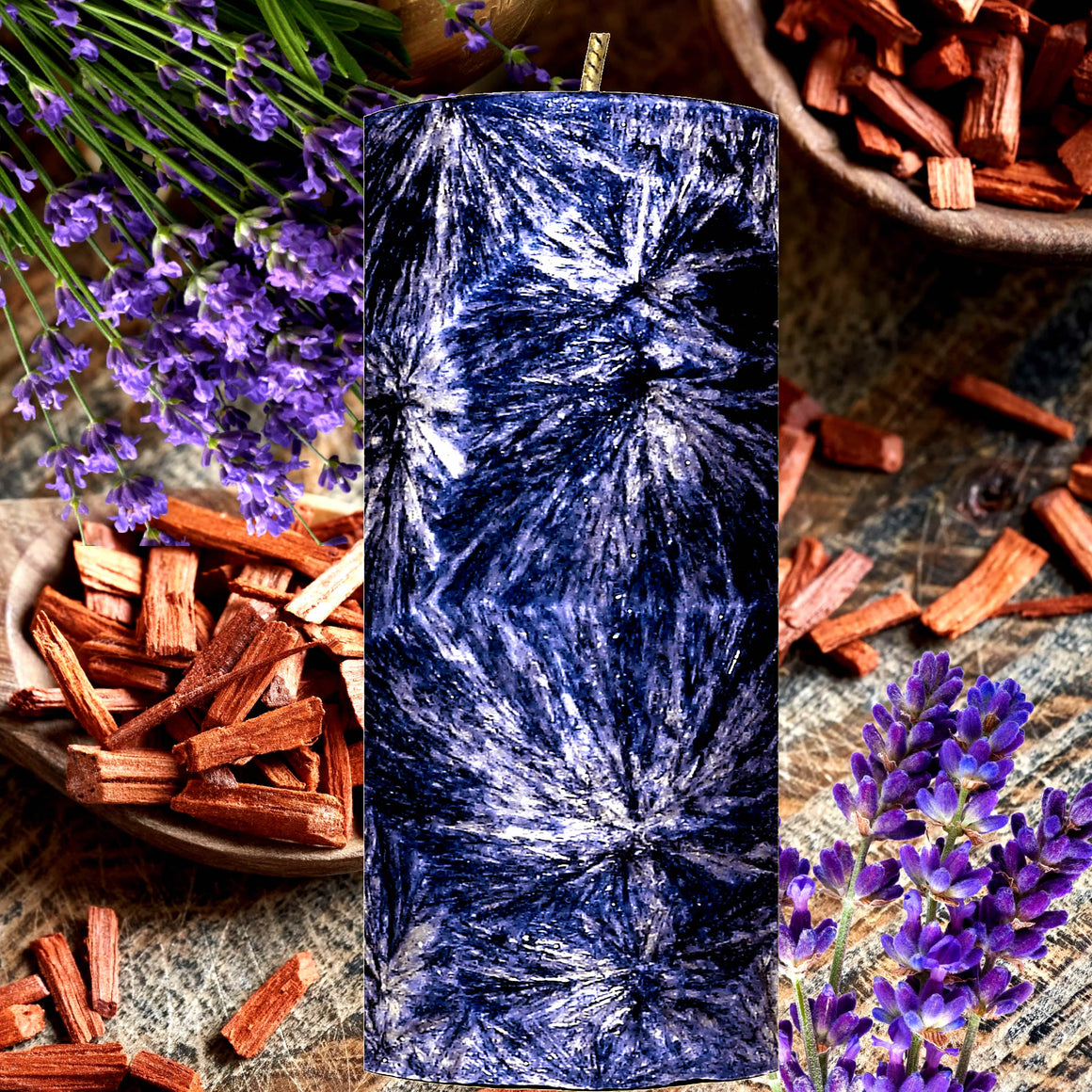 Lavender & Sandalwood Pillar Candle – Plant-Based, Eco-Friendly, Vegan, Cruelty Free
