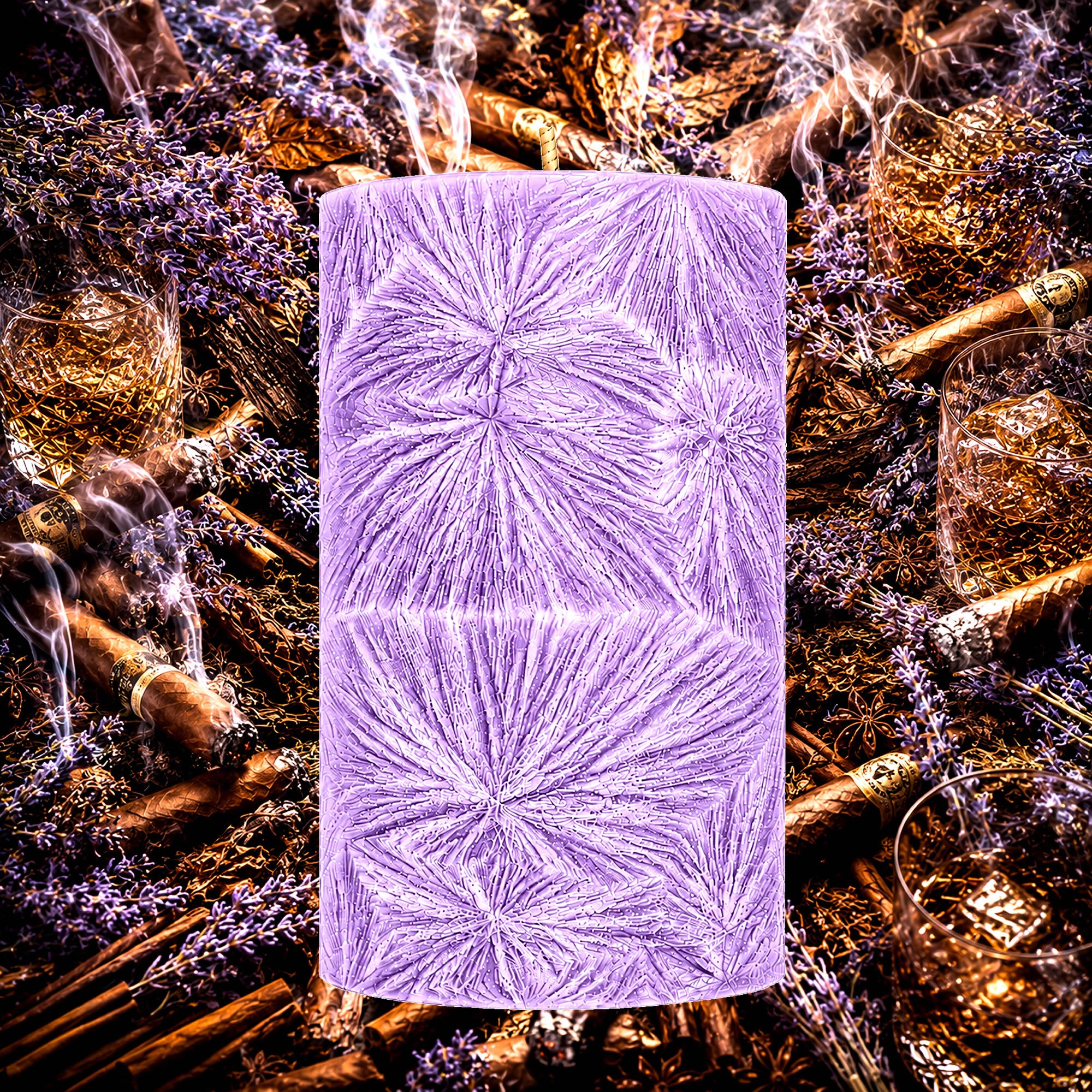 Lavender Tobacco Pillar Candle