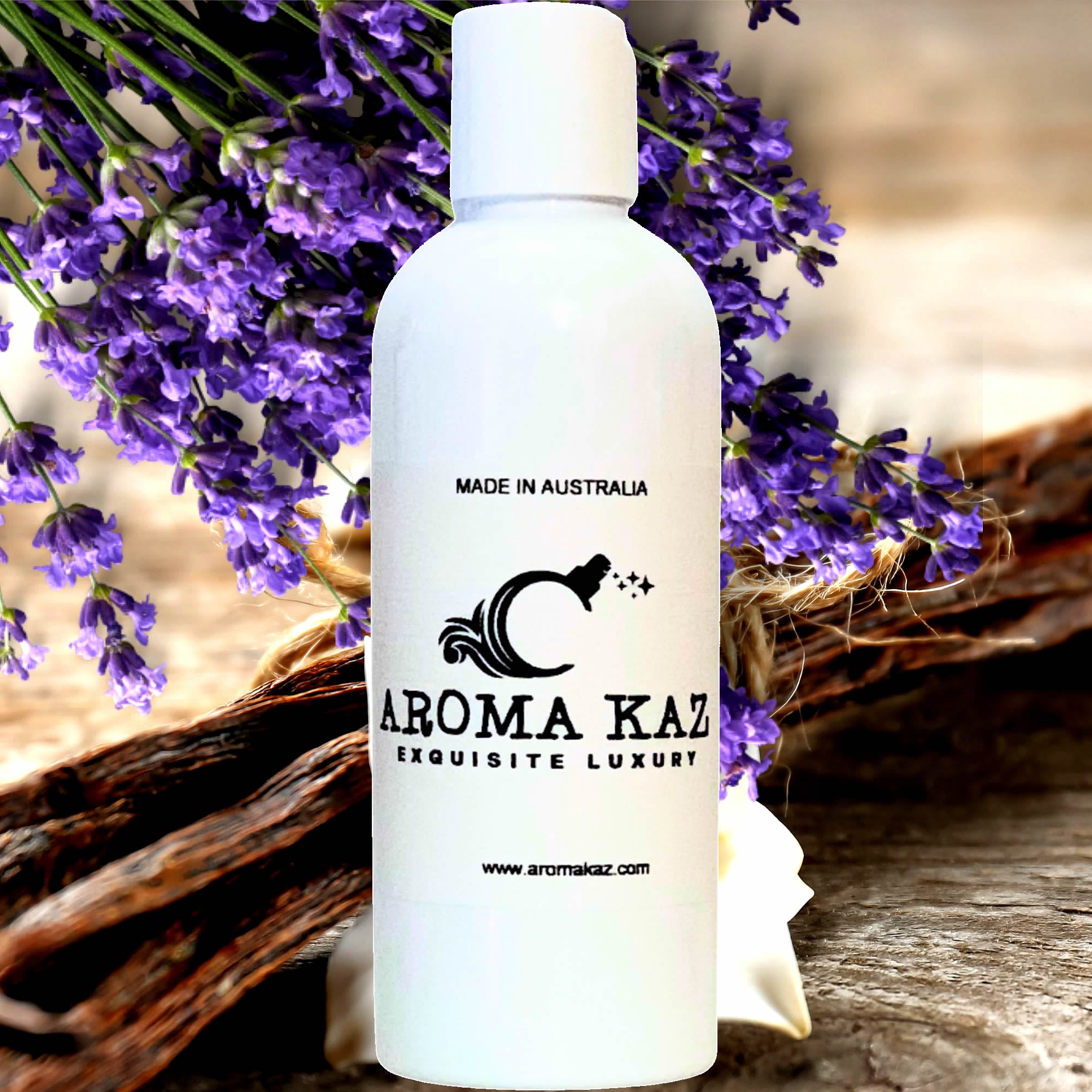Lavender & Vanilla Body Massage Oil – vegan, cruelty-free, plant-based hydrating oil with floral fresh lavender and creamy vanilla, handmade in Australia.