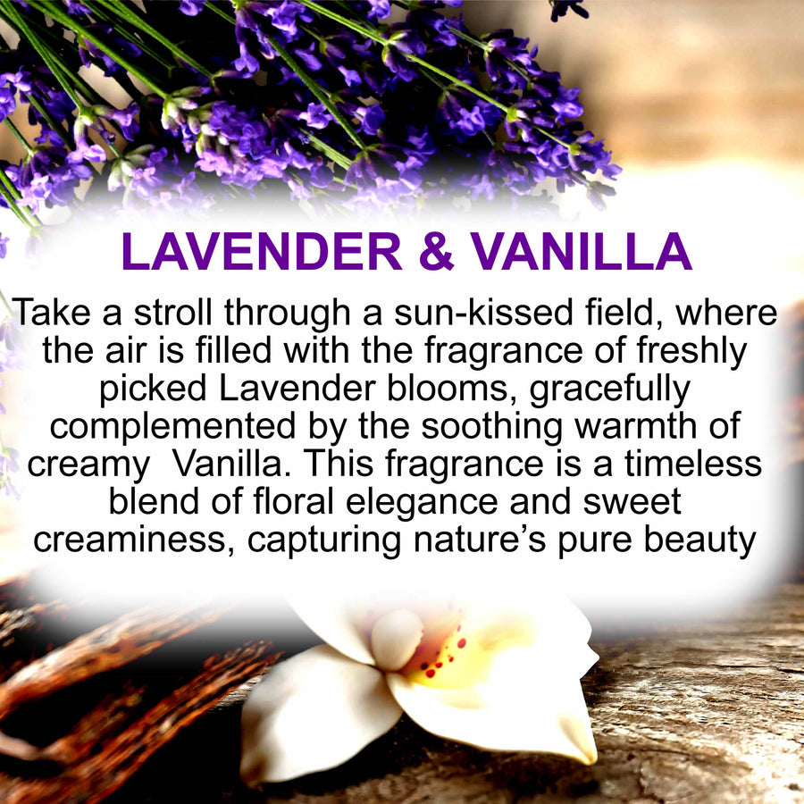 Lavender & Vanilla Fragrance Roll On – vegan, cruelty-free perfume roll on featuring floral fresh lavender and creamy vanilla, handmade in Australia.