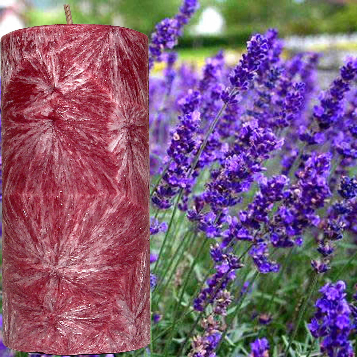 Lavender & Citronella Scented Palm Wax Pillar Candle Hand Poured