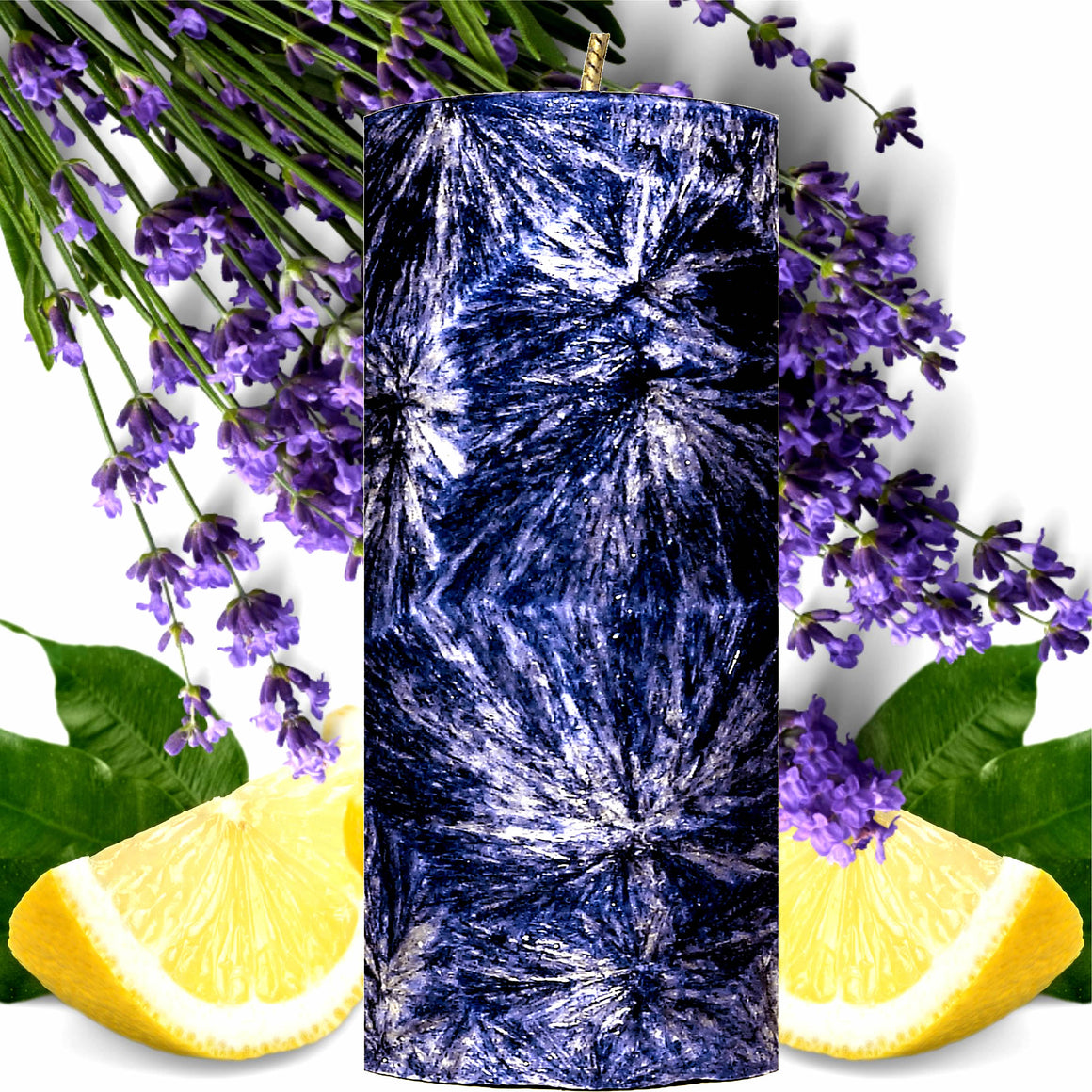 Lavender & Lemon Palm Wax Pillar Candle