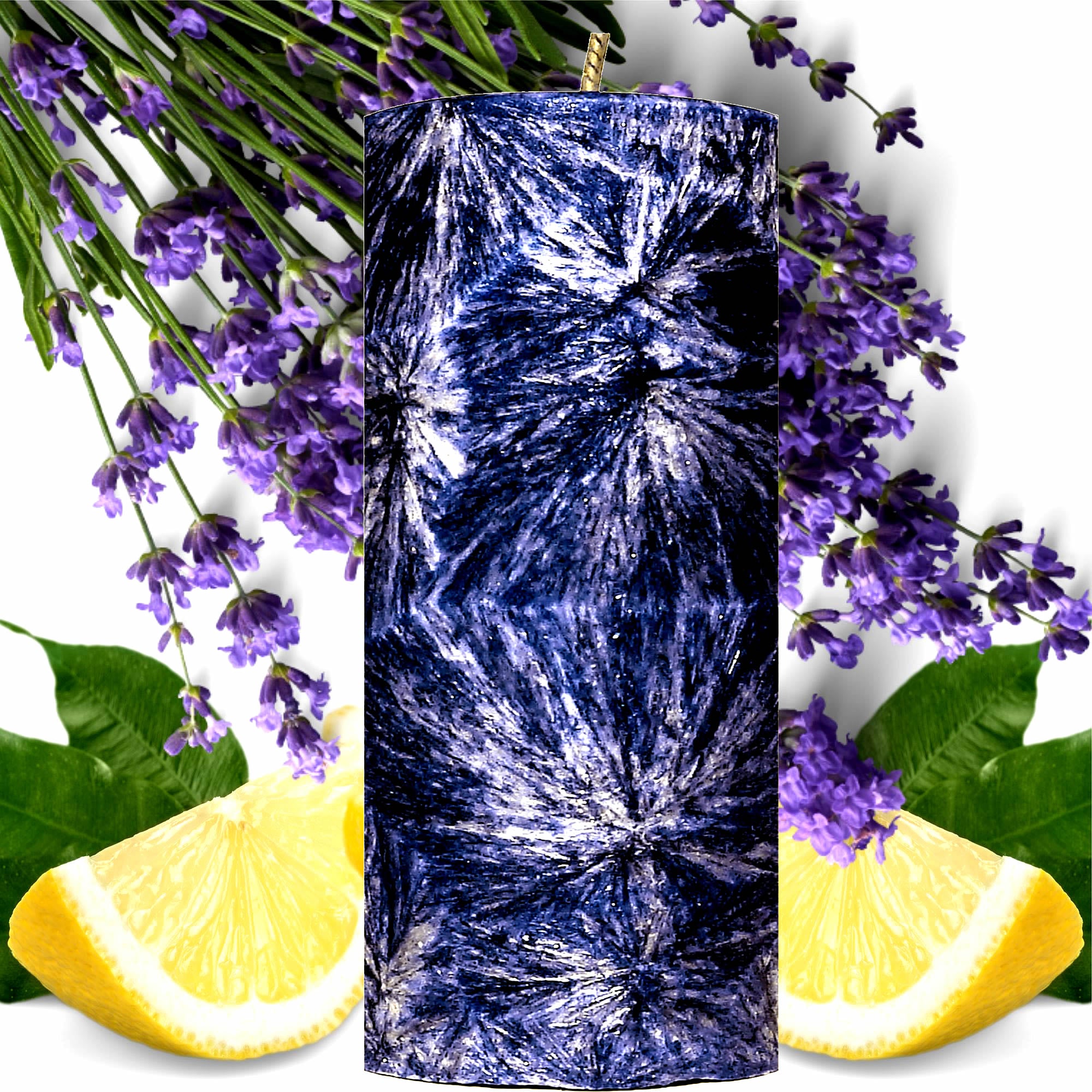 Lavender & Lemon Pillar Candle – Plant-Based, Eco-Friendly, Vegan, Cruelty Free