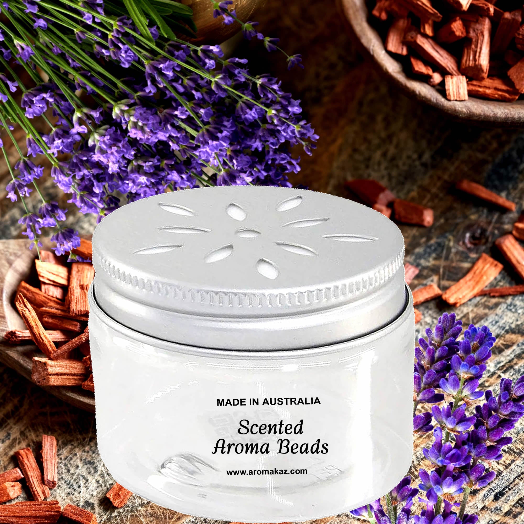 Lavender & Sandalwood Air Freshener Aroma Beads - Room, Car, Pantry, Pet Areas, Linen