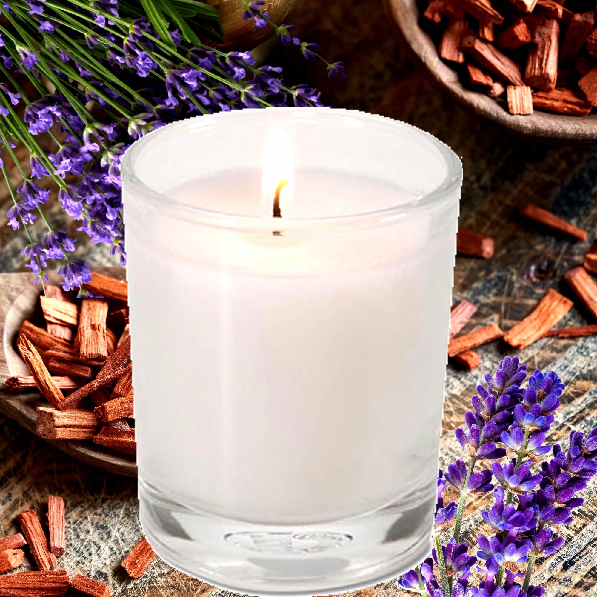 Lavender & Sandalwood Eco Soy Votive Candles – Clean Burn, Plant-Based, Vegan & Pet Safe