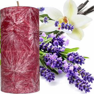 Lavender & Vanilla Scented Palm Wax Pillar Candle