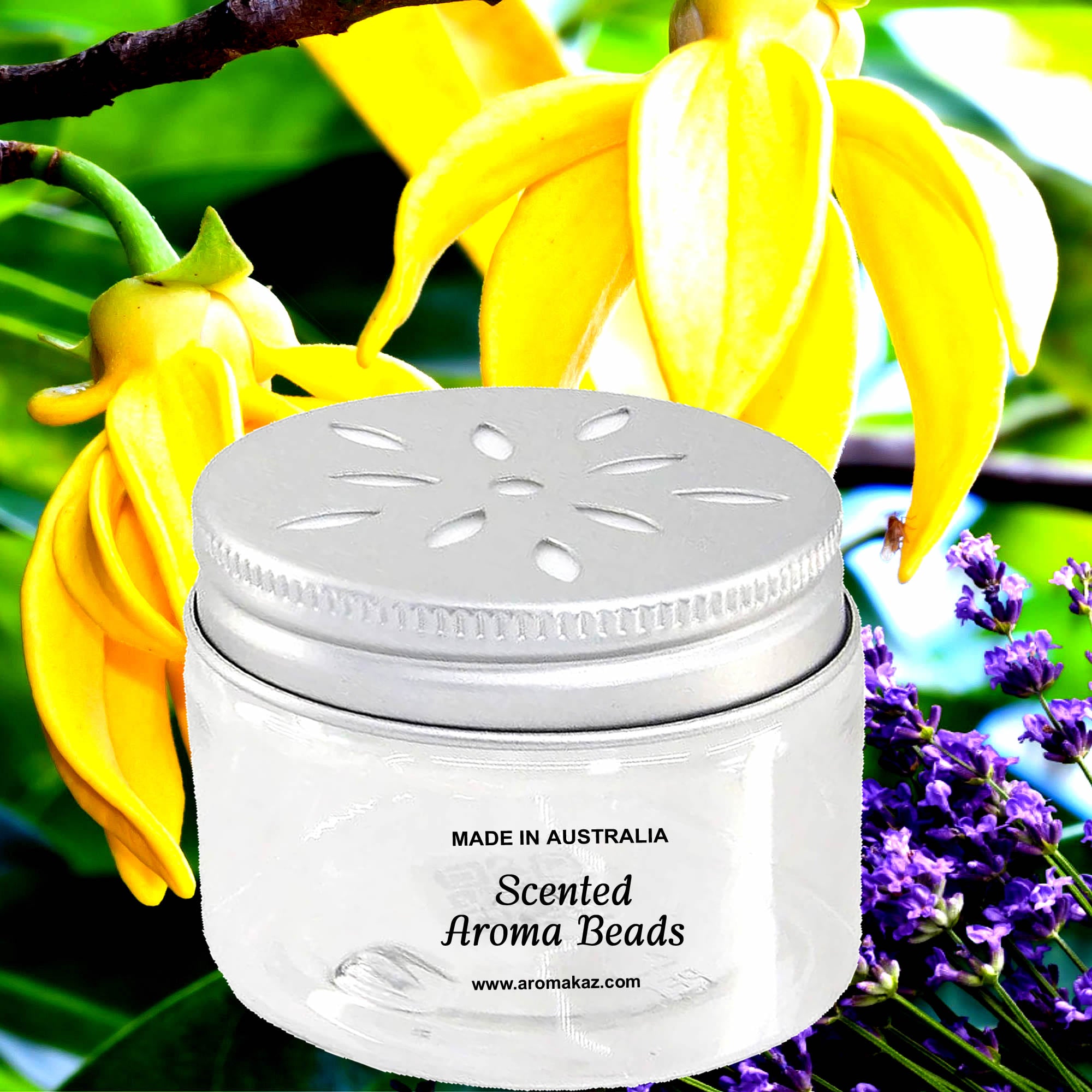 Lavender & Ylang Ylang Air Freshener Aroma Beads - Room, Car, Pantry, Pet Areas, Linen