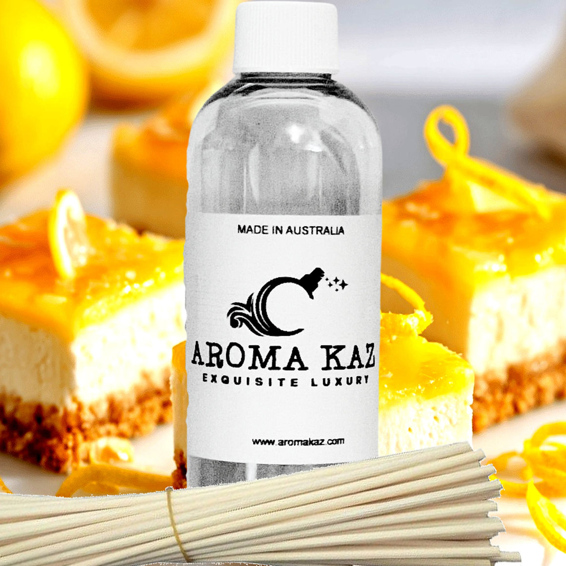 Lemon Cheesecake Diffuser Fragrance Oil with Reeds – Vegan Cruelty-Free Home Aroma