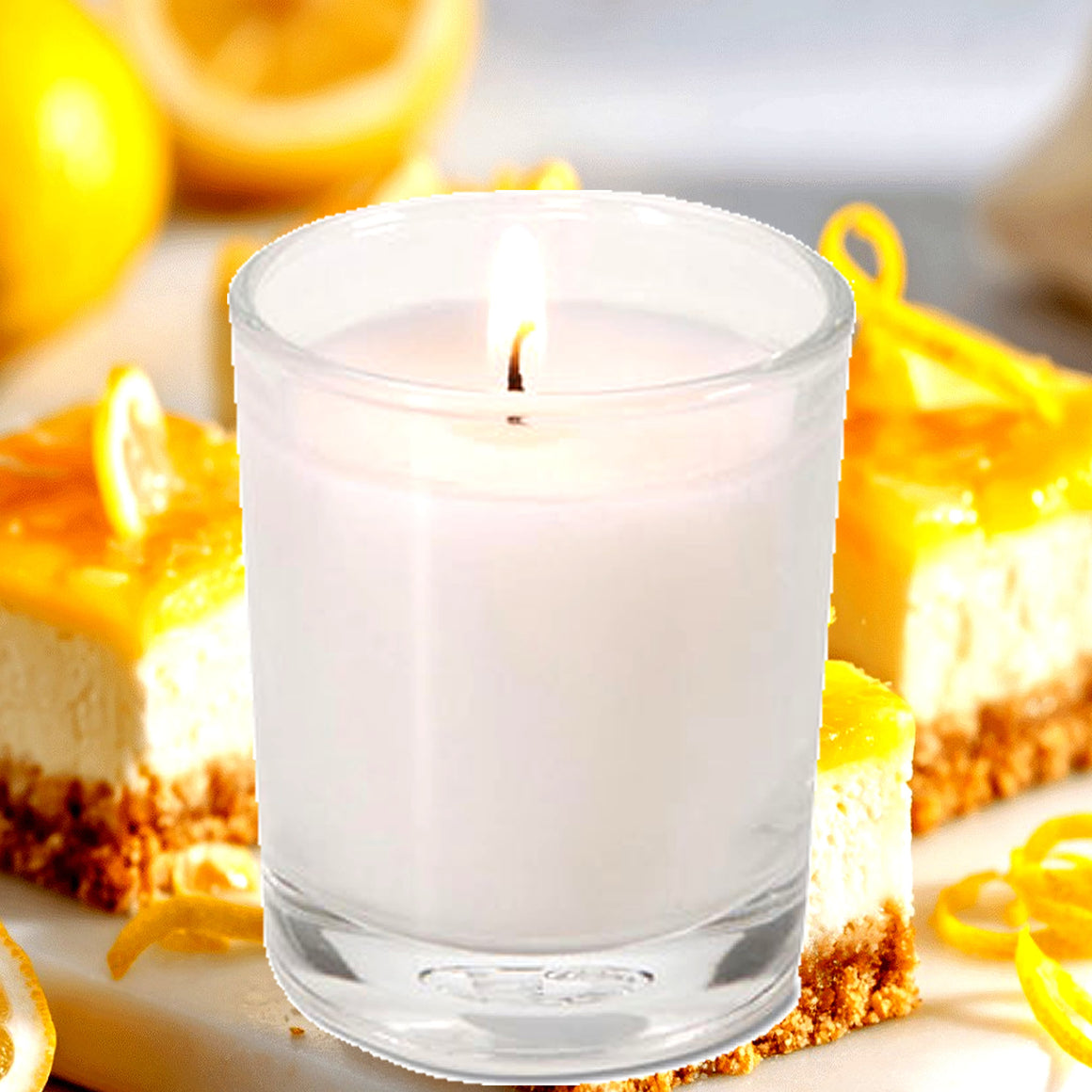 Lemon Cheesecake Eco Soy Votive Candles – Clean Burn, Plant-Based, Vegan & Pet Safe