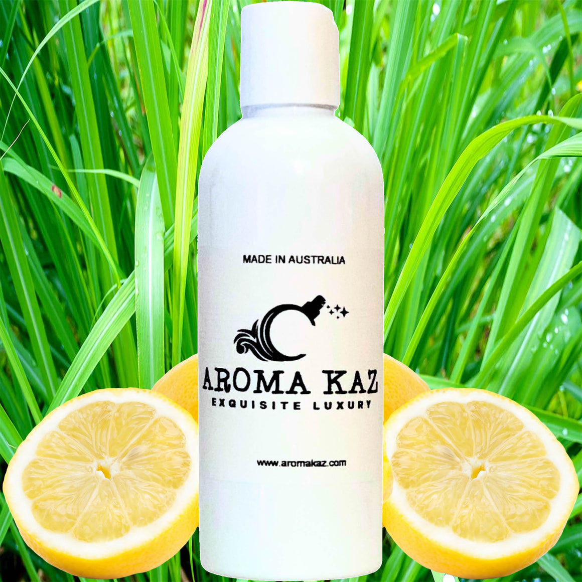 Lemon Citronella Body Massage Oil – vegan, cruelty-free, plant-based hydrating oil with citrus lemons and fresh citronella notes, handmade in Australia.