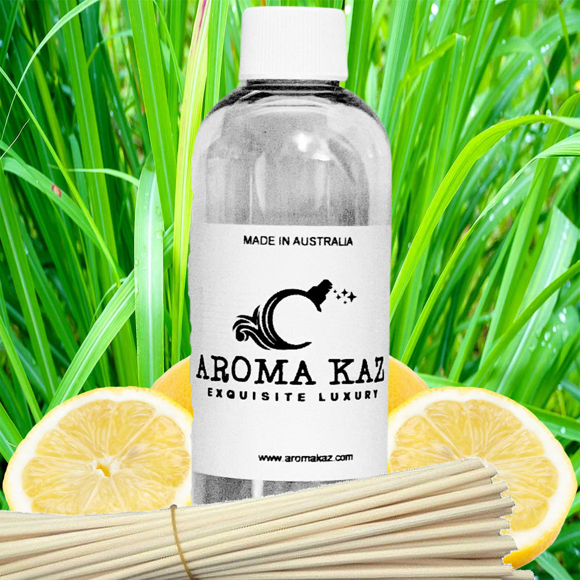 Lemon Citronella Diffuser Fragrance Oil with Reeds – Vegan Cruelty-Free Home Aroma