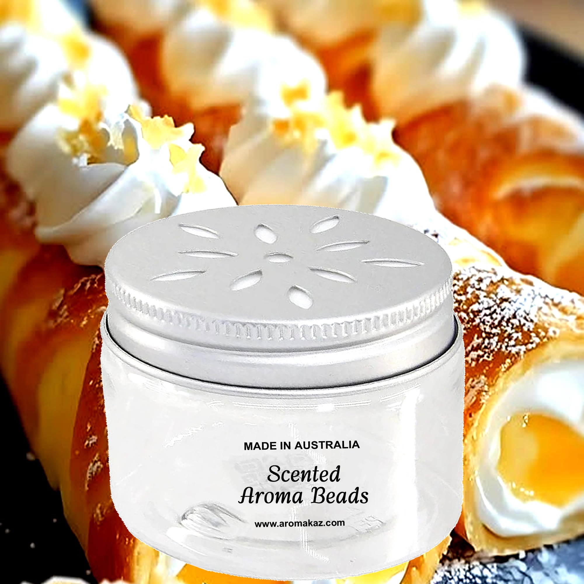 Lemon Cream Croissants Air Freshener Aroma Beads - Room, Car, Pantry, Pet Areas, Linen