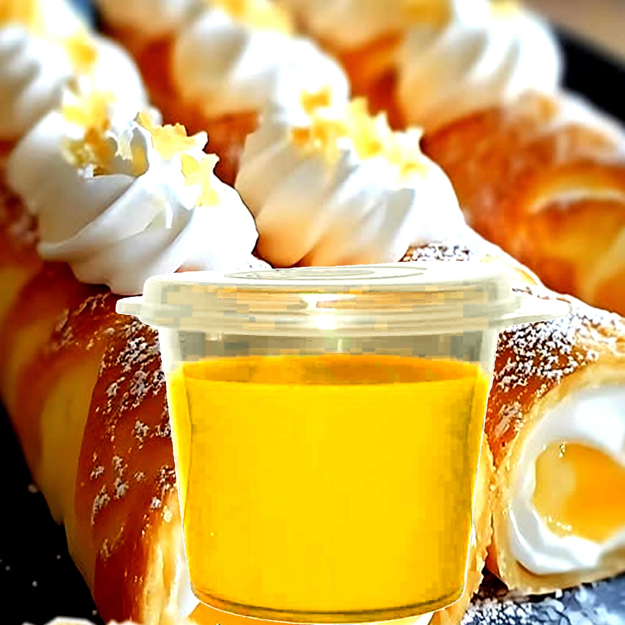 Lemon Cream Croissants eco soy wax melts – vegan, cruelty-free featuring buttery croissant and creamy lemon filling aroma, handmade in Australia.