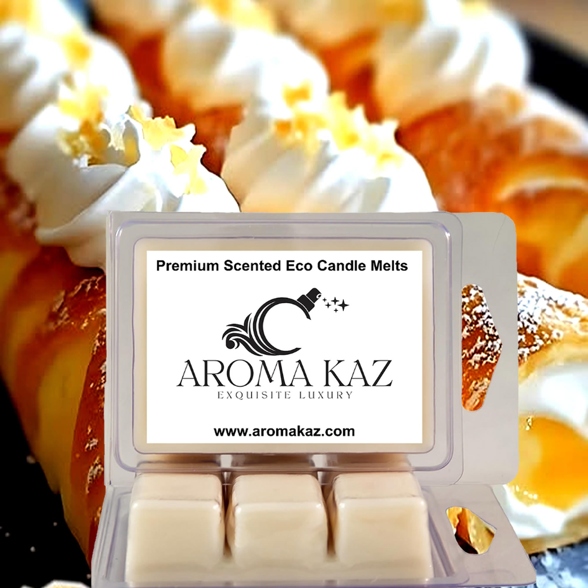 Lemon Cream Croissants eco soy wax melts – vegan, cruelty-free featuring buttery croissant and creamy lemon filling aroma, handmade in Australia.