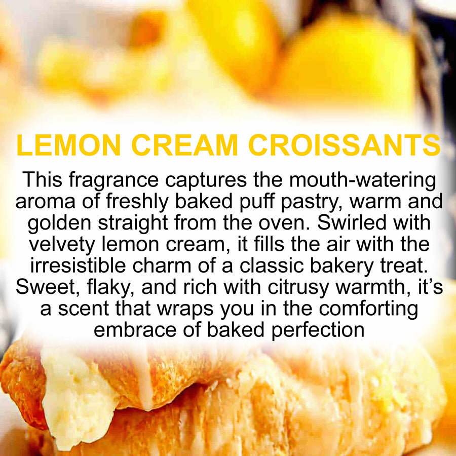 Lemon Cream Croissants Pillar Candle – Plant-Based, Eco-Friendly, Vegan, Cruelty Free