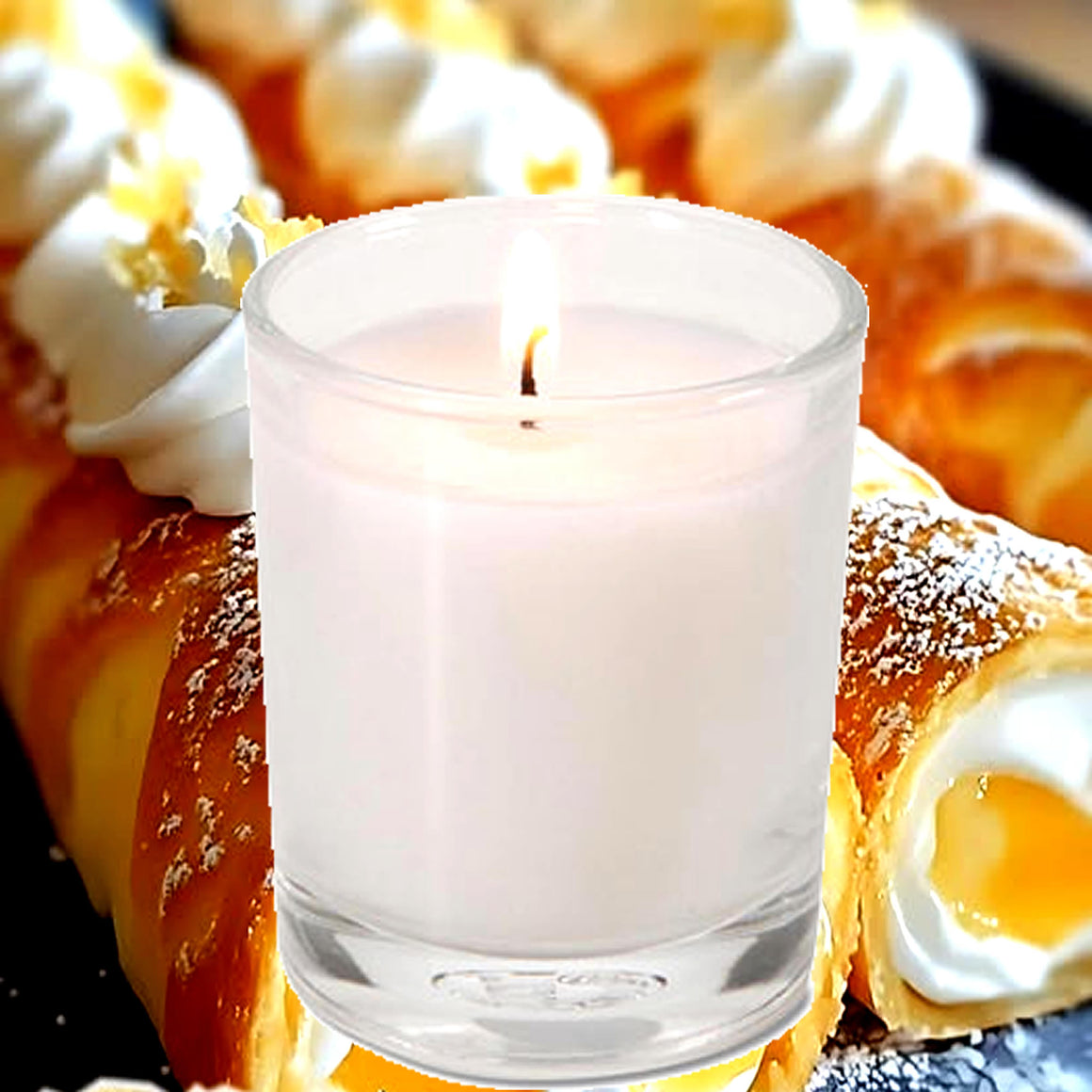 Lemon Cream Croissants Eco Soy Votive Candles – Clean Burn, Plant-Based, Vegan & Pet Safe