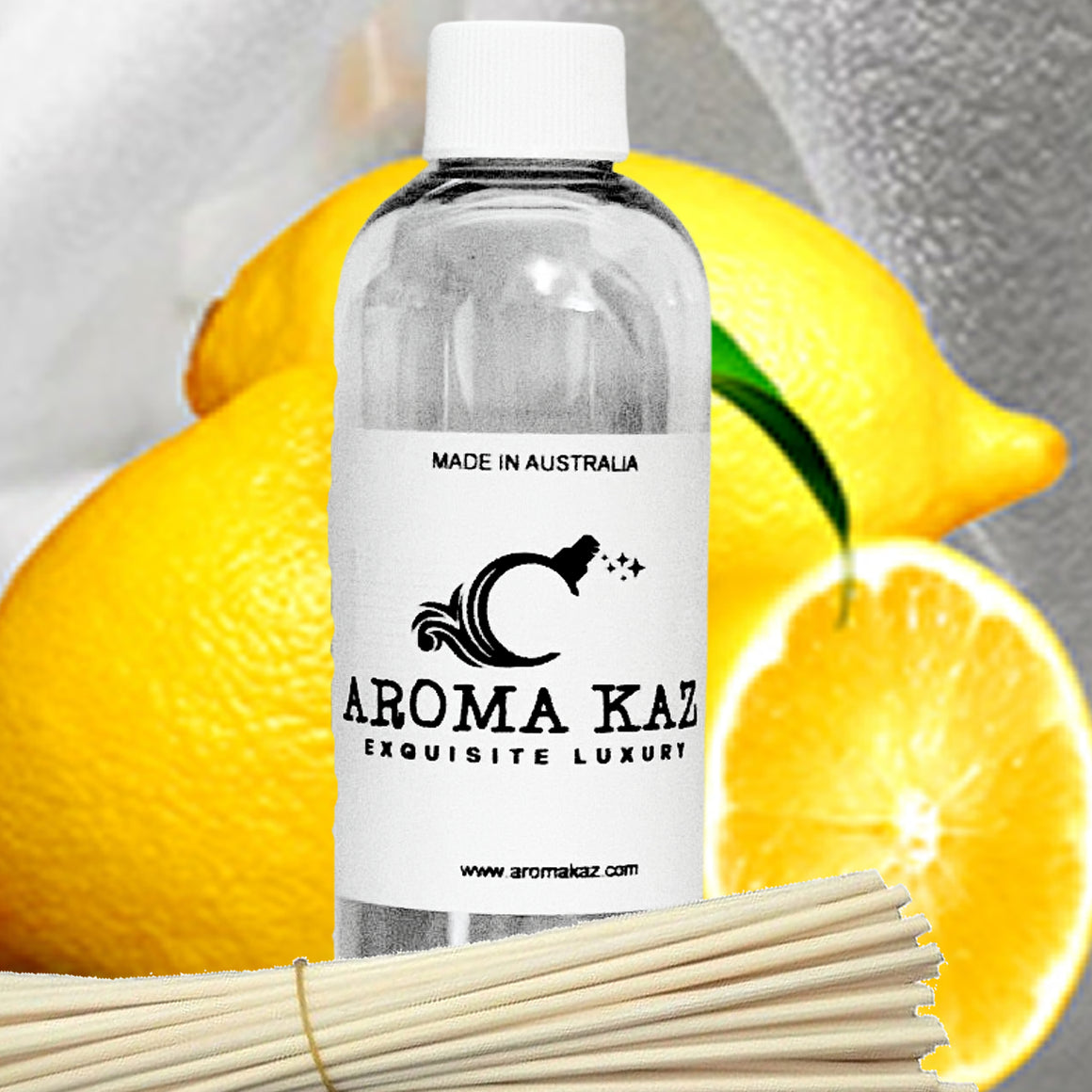 Lemon Fresh Linen Diffuser Fragrance Oil with Reeds – Vegan Cruelty-Free Home Aroma