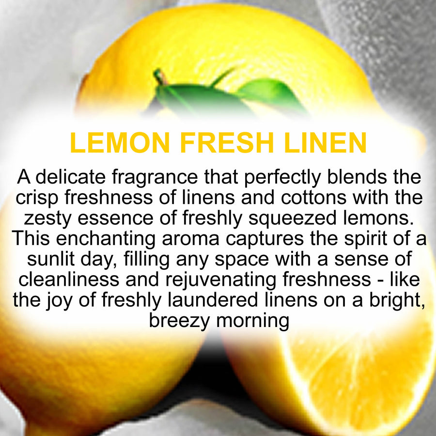 Lemon Fresh Linen Body Massage Oil – vegan, cruelty-free, plant-based hydrating oil with crisp clean linen and citrus lemon notes, handmade in Australia.