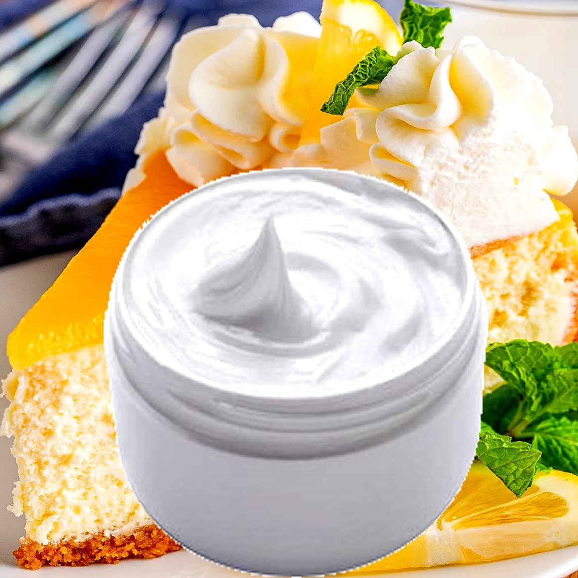 Lemon Cheesecake Hydrating vegan body and hand cream moisturizer. Handmade in Australia, cruelty free, long-lasting fragrance, perfect for all skin types and ideal as a gift for men or women.