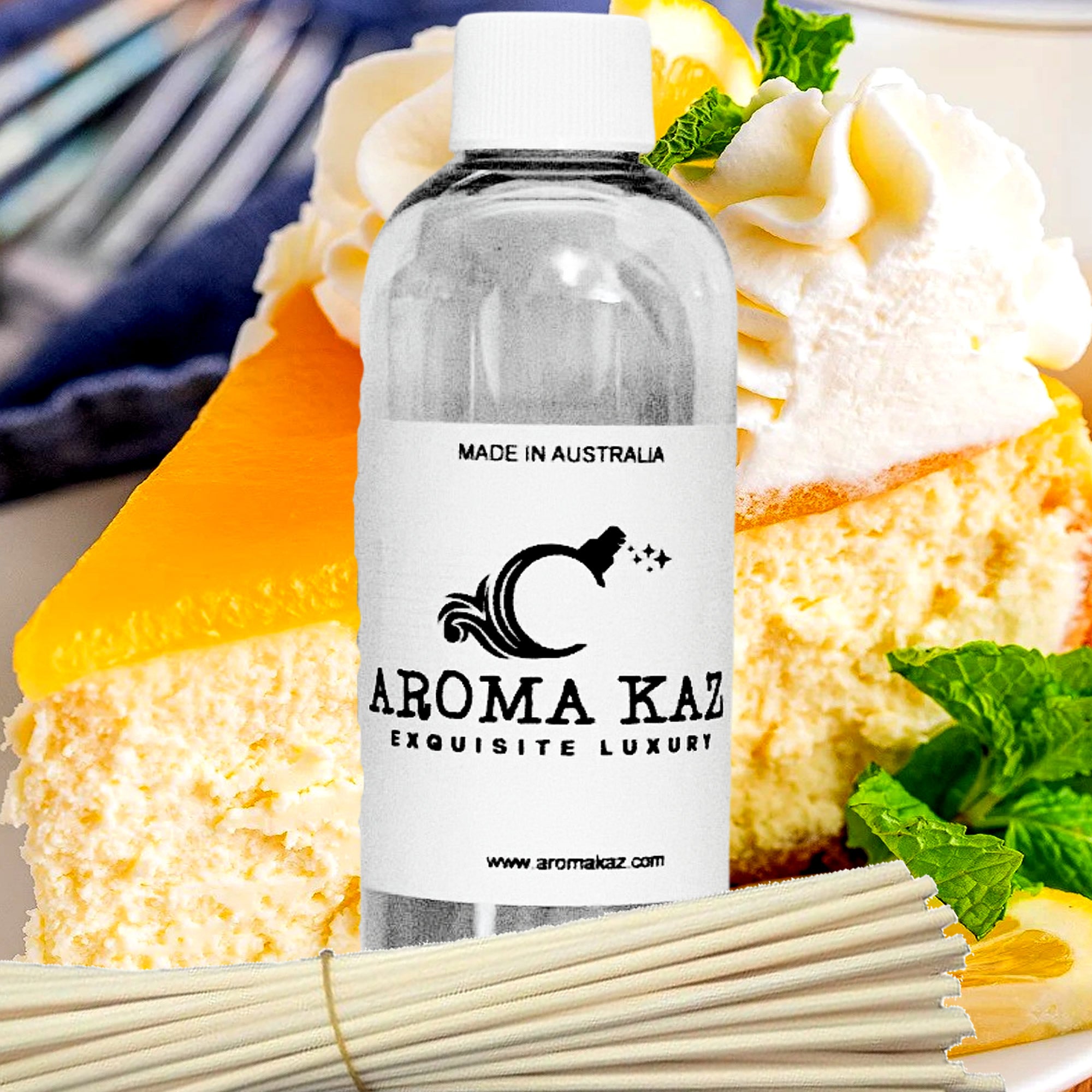 Lemon Cheesecake Diffuser Fragrance Oil with Reeds – Vegan Cruelty-Free Home Aroma