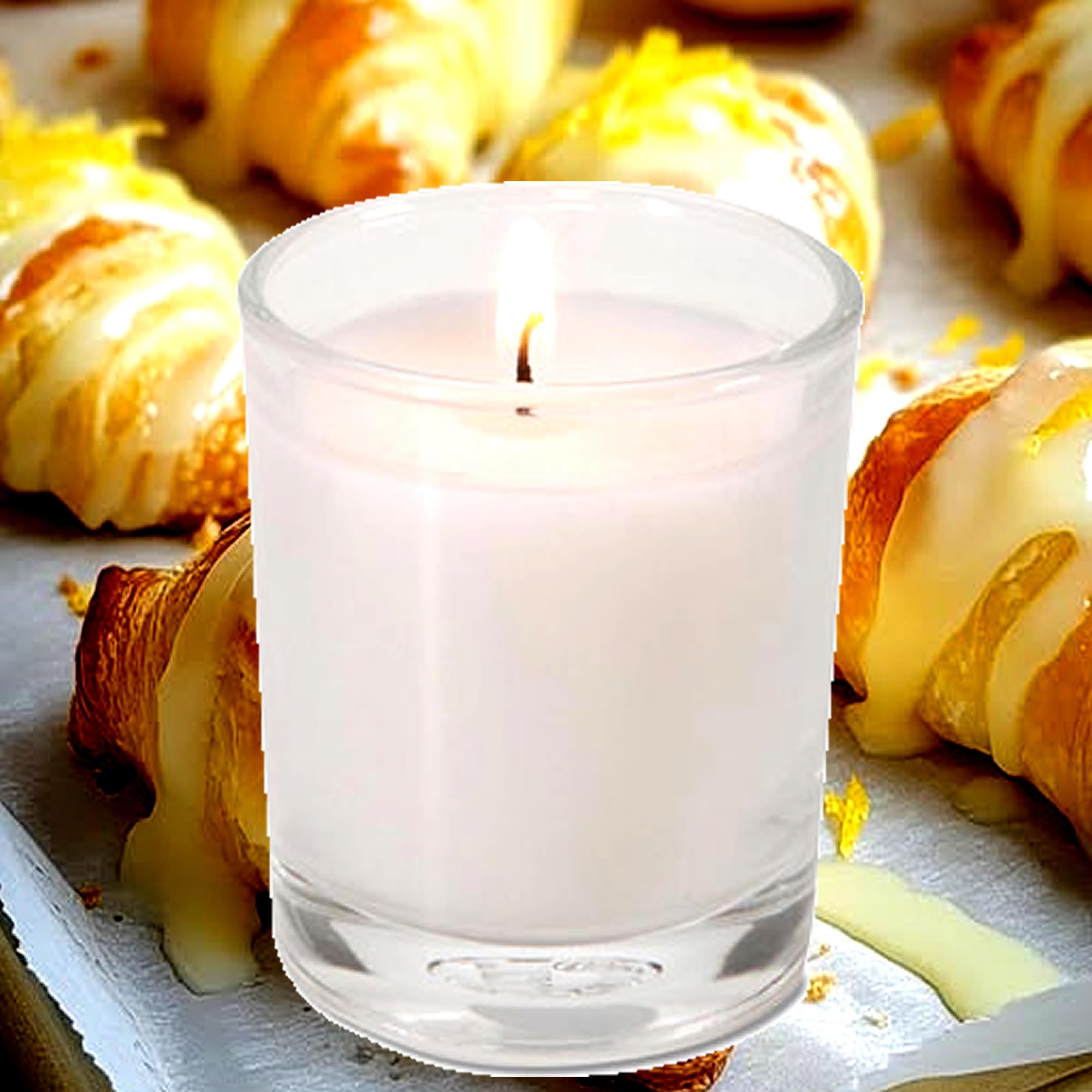 Lemon Cream Croissants Eco Soy Votive Candles – Clean Burn, Plant-Based, Vegan & Pet Safe