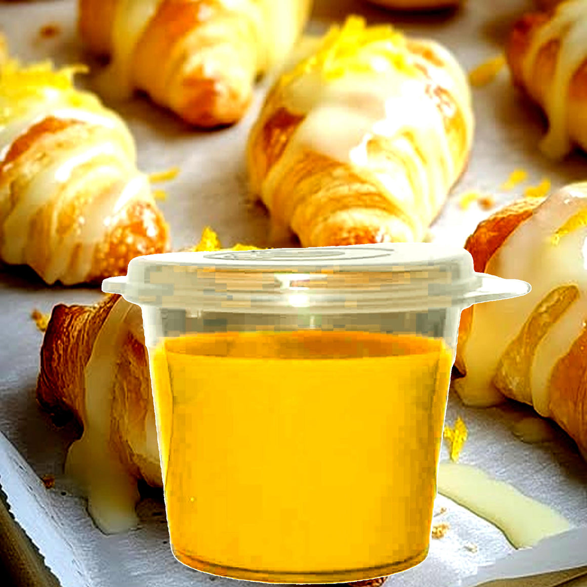 Lemon Cream Croissants Soy Candle Melt Shot Pots – Plant-Based, Vegan, Cruelty-Free, Hand-Poured