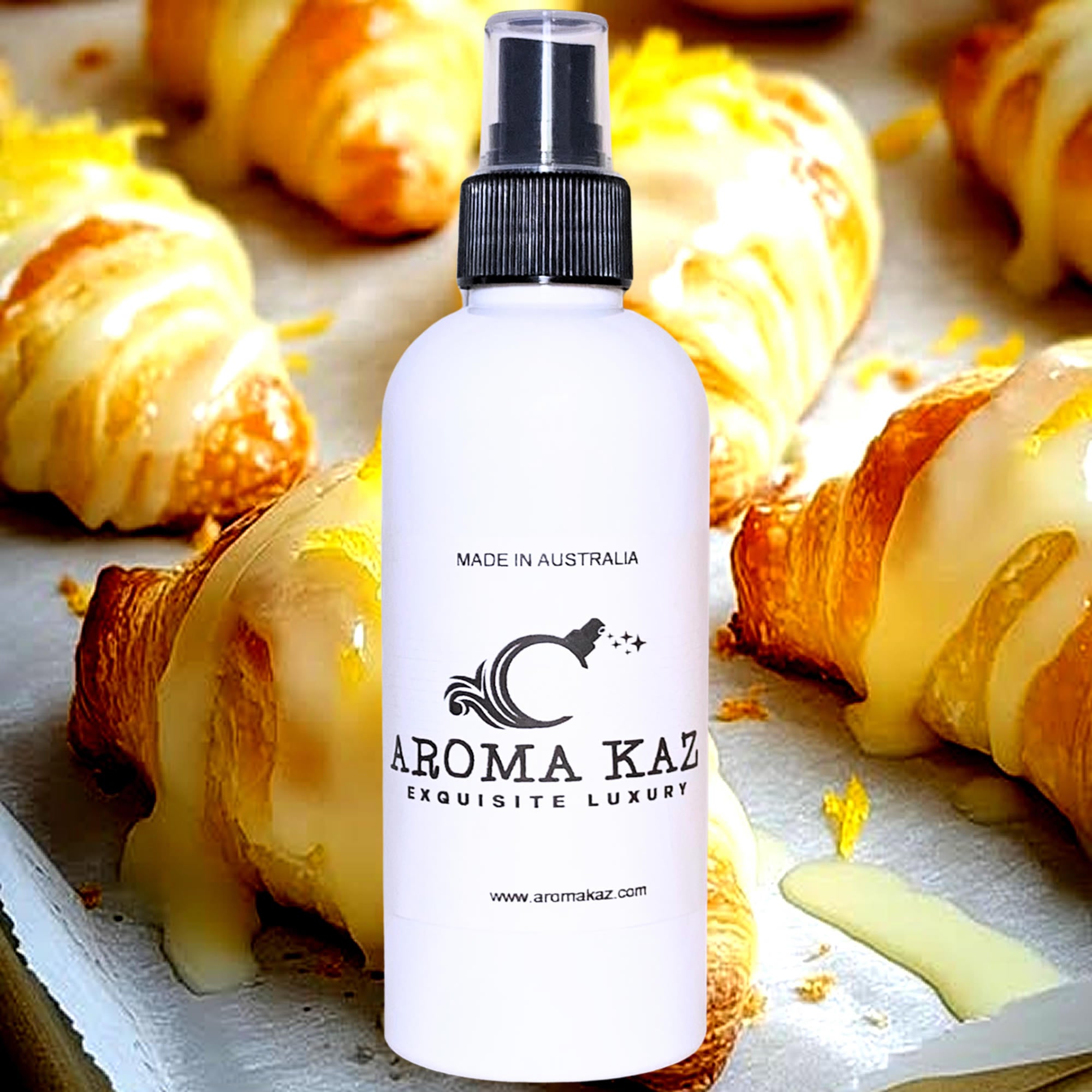 Lemon Cream Croissants Car Air Freshener Spray – Plant-Based, Vegan, Cruelty-Free & Pet Safe