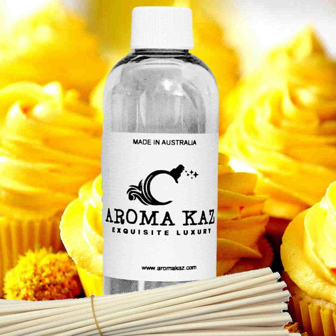 Lemon Cupcakes Diffuser Fragrance Oil Refill – Vegan, Cruelty-Free, Made in Australia – Long-Lasting Air Freshener for use with Rattan Reeds – Not for Electric Diffusers