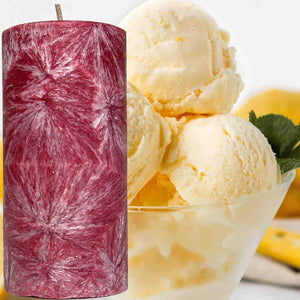 Creamy Lemon Gelato Scented Palm Wax Pillar Candle Hand Poured