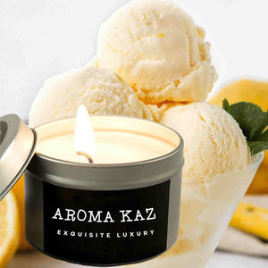 Creamy Lemon Gelato Scented Eco Soy Tin Candles Hand Poured