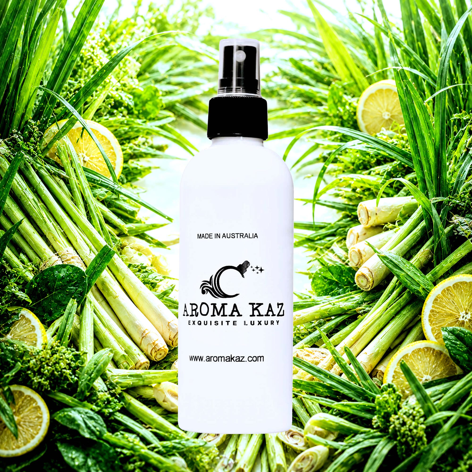 Lemongrass Citronella Room Linen Car Air Freshener Spray Deodoriser eco-friendly vegan, cruelty-free body fragrance featuring citrus lemongrass and crisp citronella, made in Australia.