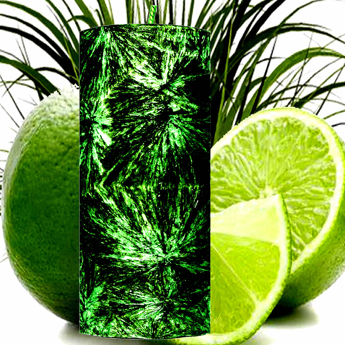 Lemongrass & Limes Pillar Candle – Plant-Based, Eco-Friendly, Vegan, Cruelty Free