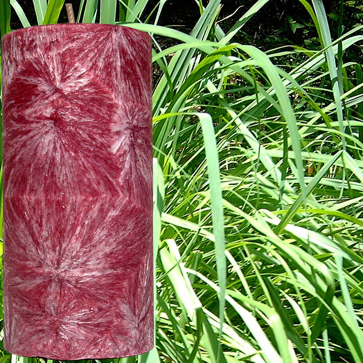 Lemongrass Citronella Scented Palm Wax Pillar Candle Hand Poured