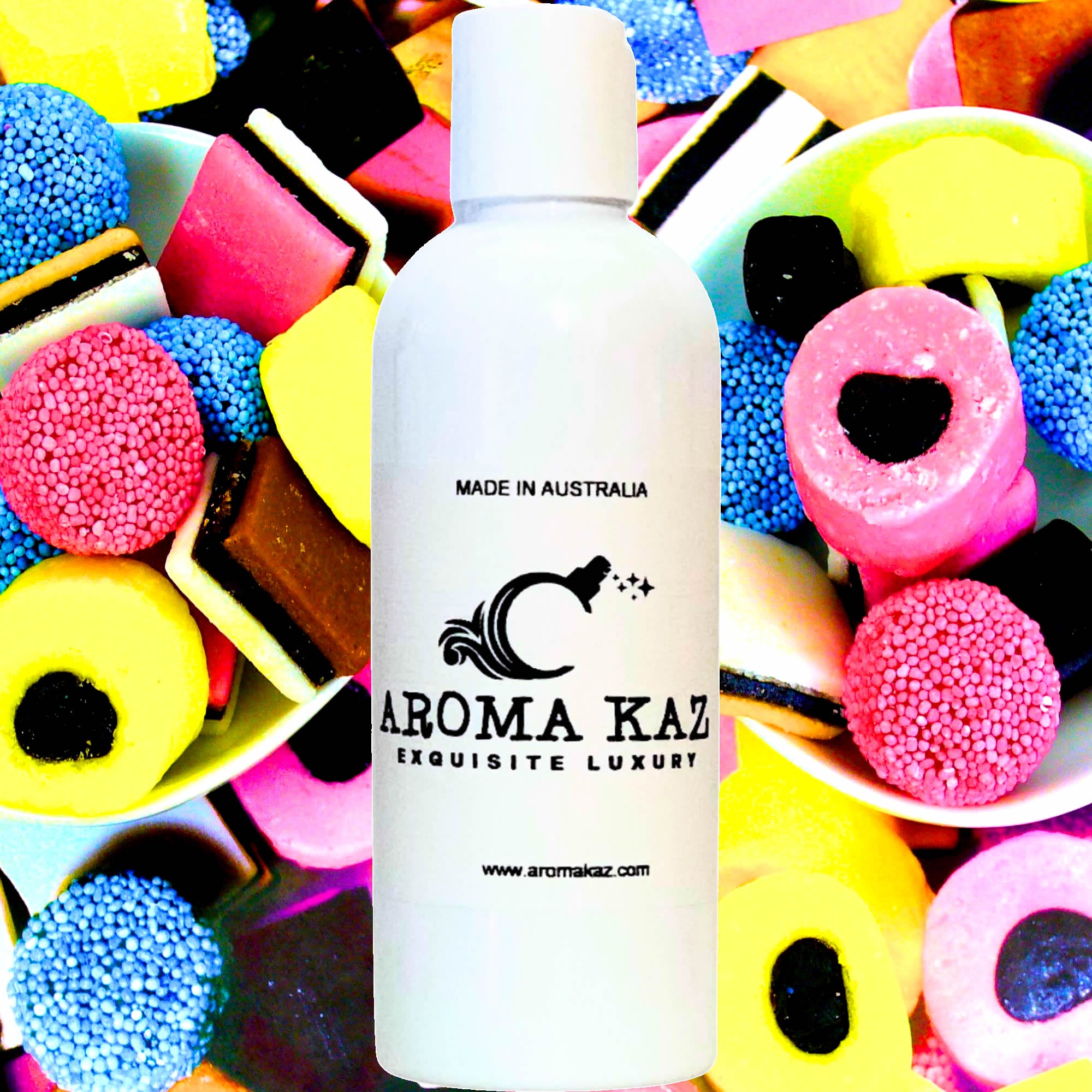 Licorice Allsorts Body Massage Oil – vegan, cruelty-free, plant-based hydrating oil with sweet licorice candy aroma, handmade in Australia.