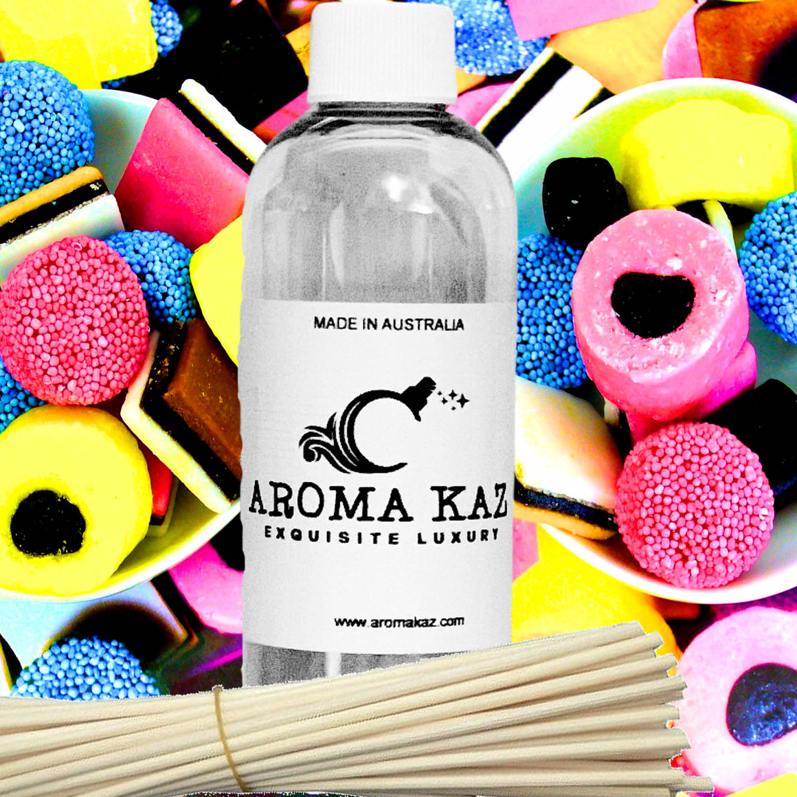 Licorice Allsorts Diffuser Fragrance Oil with Reeds – Vegan Cruelty-Free Home Aroma