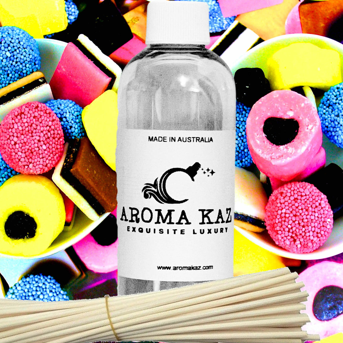 Licorice Allsorts Diffuser Fragrance Oil with Reeds – Vegan Cruelty-Free Home Aroma